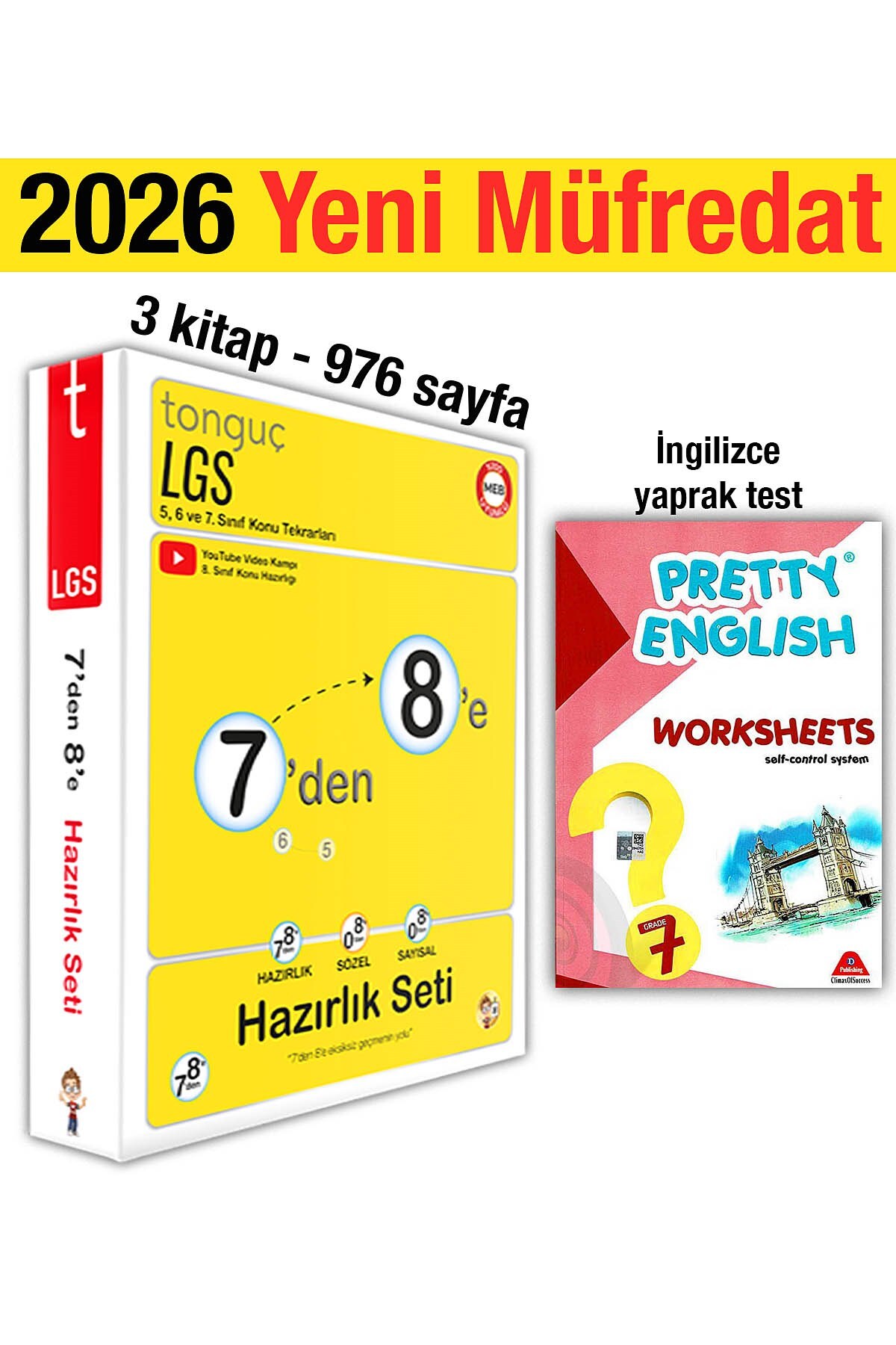 ダイレクト出版：豪華教材7点セット Tonguç Yayınları 7'den 8'e Hazırlık Seti 2026 Yaz Tatili 7. Sınıf