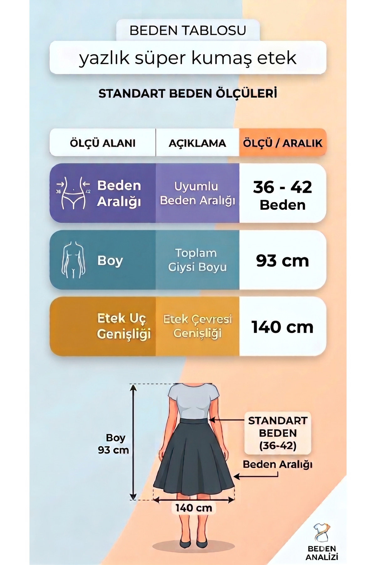 HANIMCA GİYİM  YAZLIK NEFES ALAN GÜZEL KUMAŞ YANDAN CEPLİ STANDART BEDEN 36 - 42 BEDEN LERE UYGUN ETEK - Görsel 5