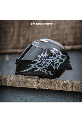 STCKRCO Tribal Neo Kask Sticker – Motor Kaskı İçin Premium Gothic Sticker - M...