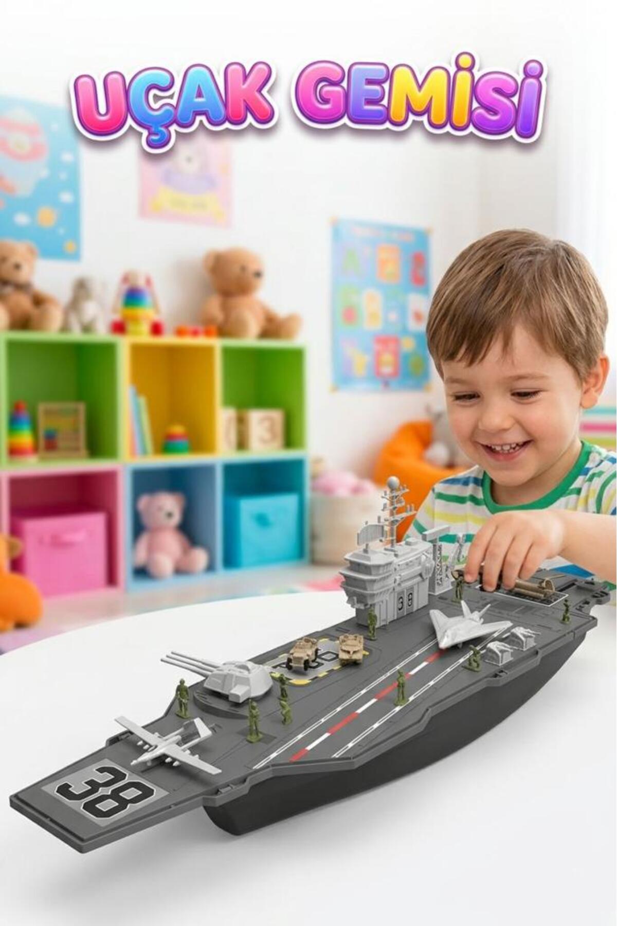 Tıfıl Toys 18 Parçalı Fonksiyonel Uçak Savaş Gemisi 88 cm Asker