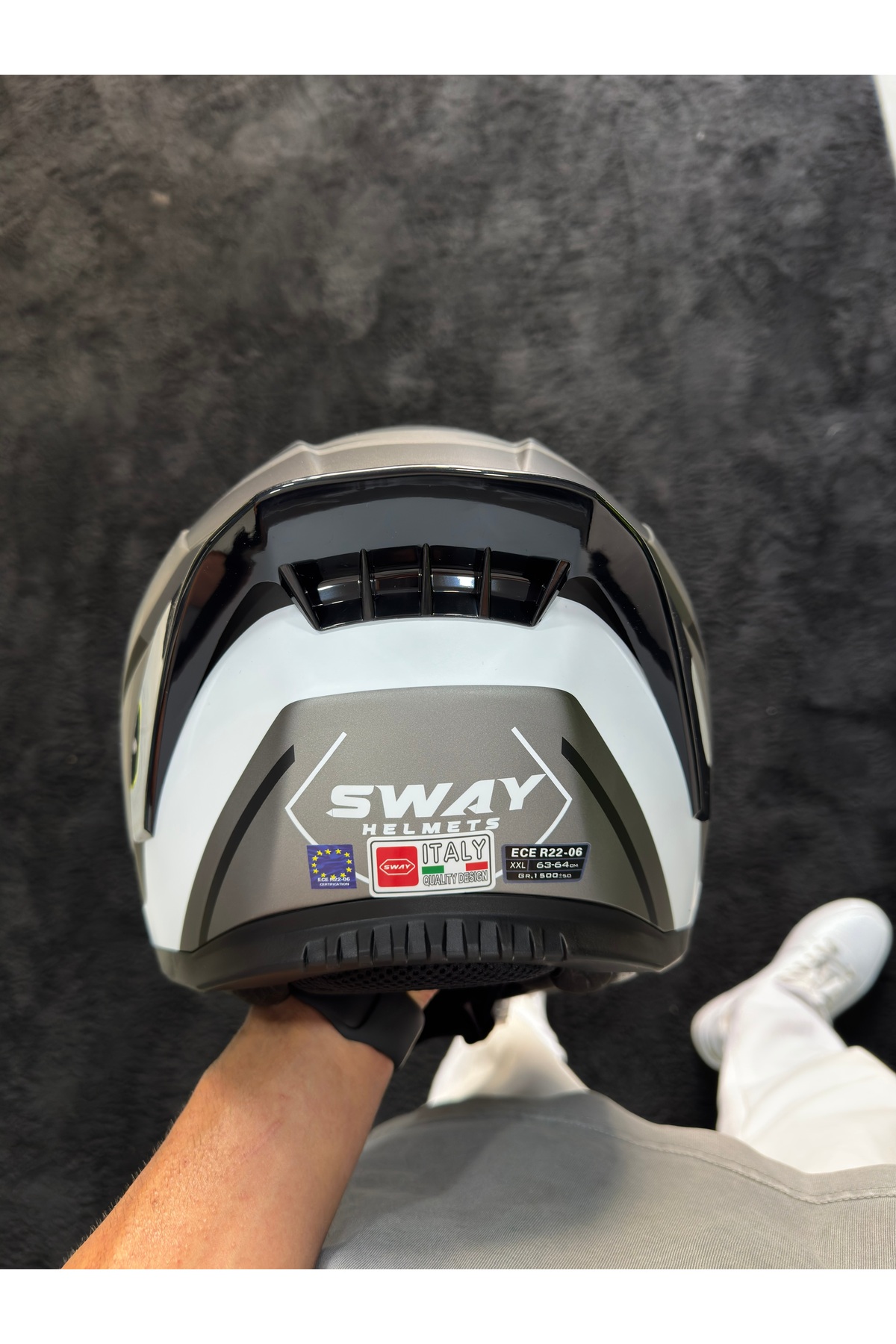 Sway Siyah Desenli Full Face ECE 22.06 Pinlock Uyumlu Ayna Vizör