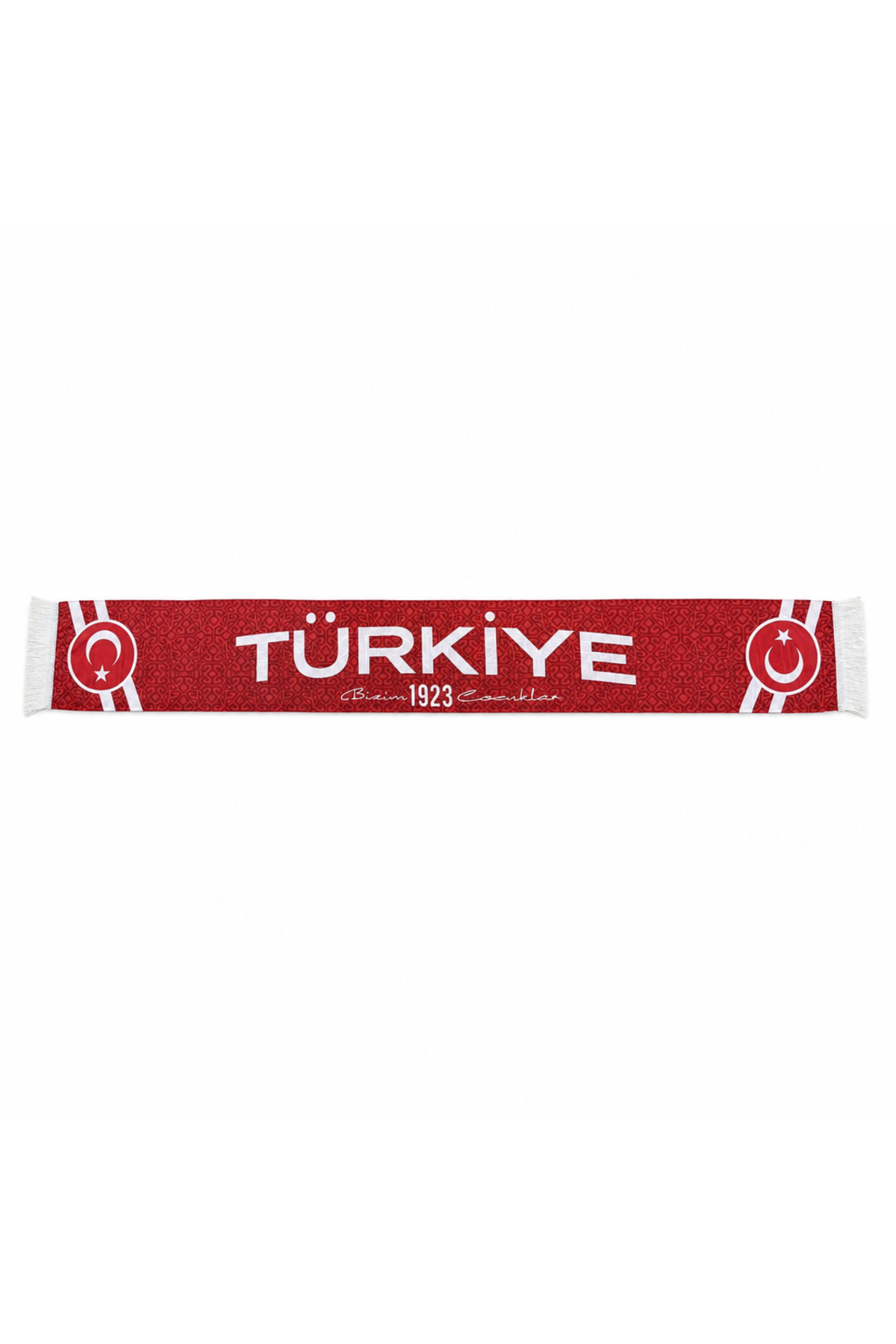 TFF Türkiye Milli Takım 1923 Desenli Taraftar Atkısı - Kırmızı görsel 2