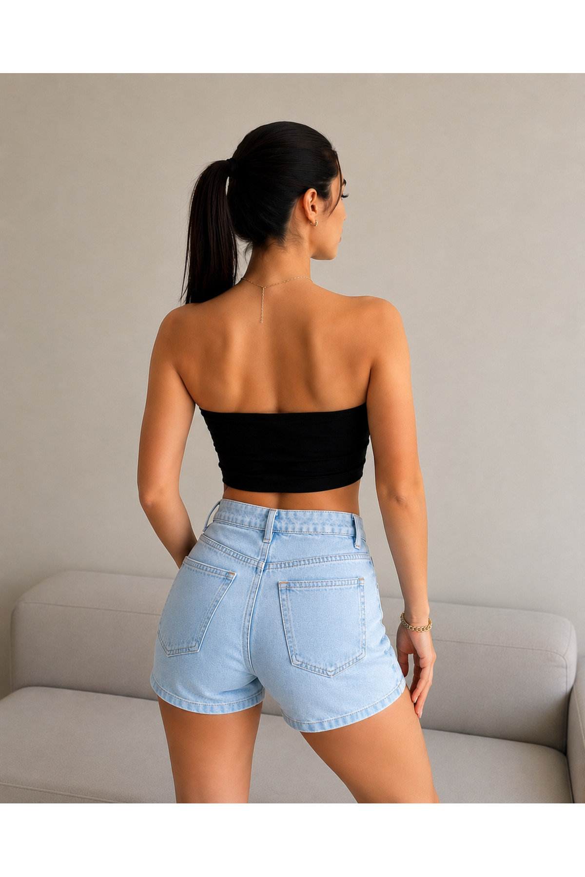 DiaSia Premium Kadın Straplez Büstiyer Crop Top Esnek Spor Gündelik Kombin görsel 6