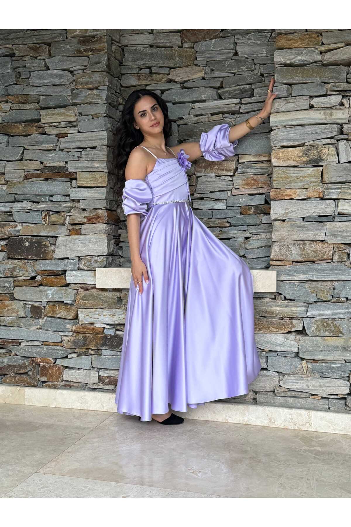 GLY STORE KIZ ÇOCUK SATEN UZUN MEZUNİYET & DÜĞÜN ABİYE