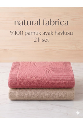nf natural fabrica % 100 Pamuk Banyo Ayak Havlusu % 100 Emicilik 2'li Set