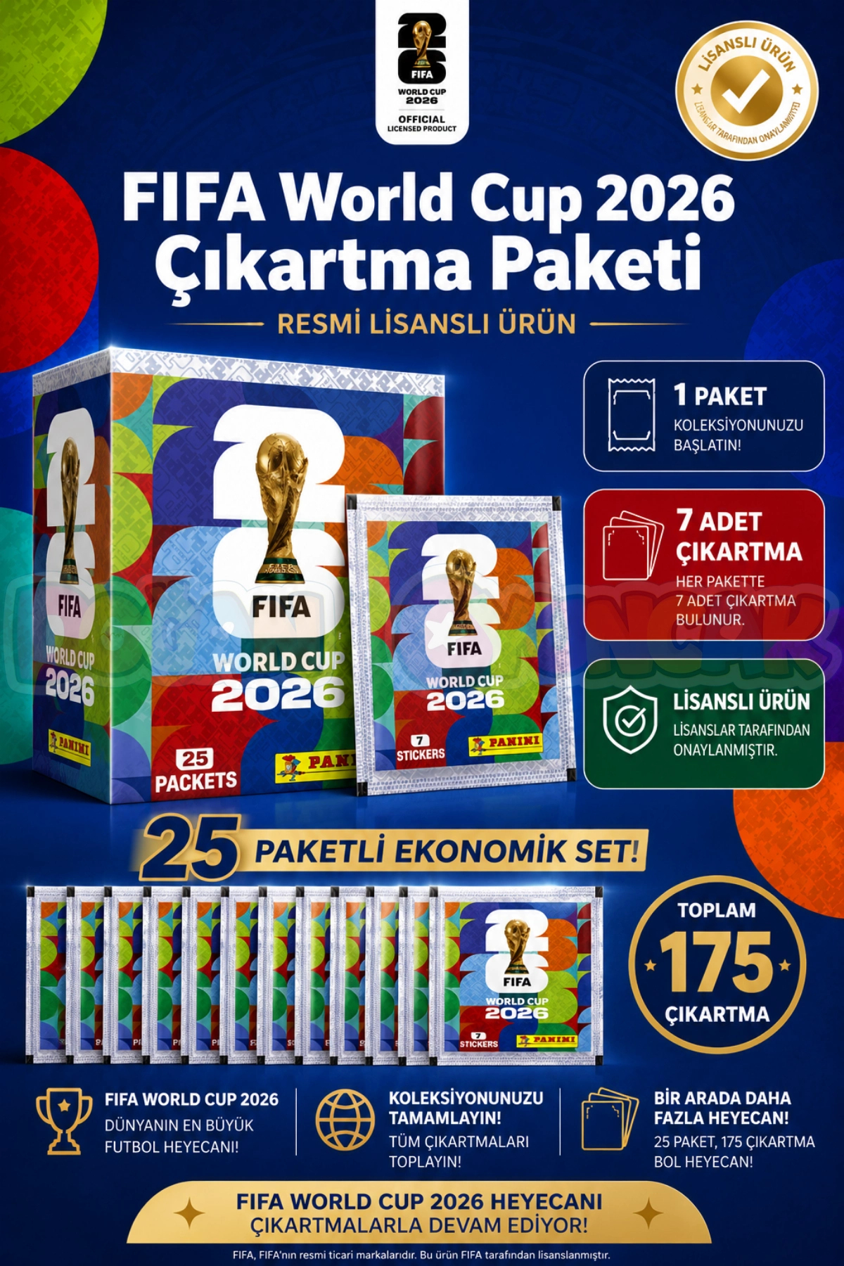 Doğan Oyuncak Dünyası Panini Dünya Kupası Çıkartmaları 25 Paket
