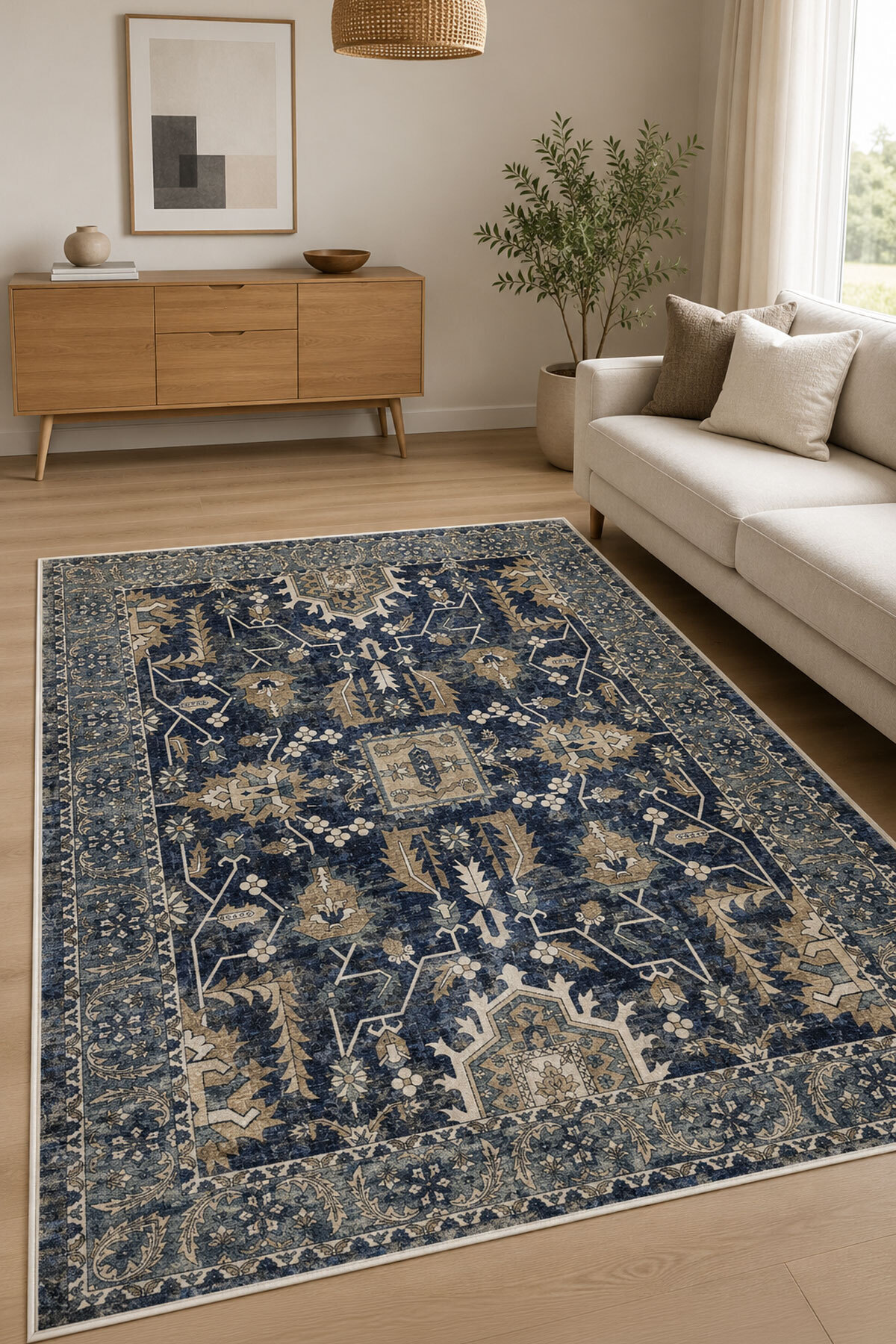 Digital Anti-Slip Washable Vintage Antique Living Room Rug Kitchen Rug Runner