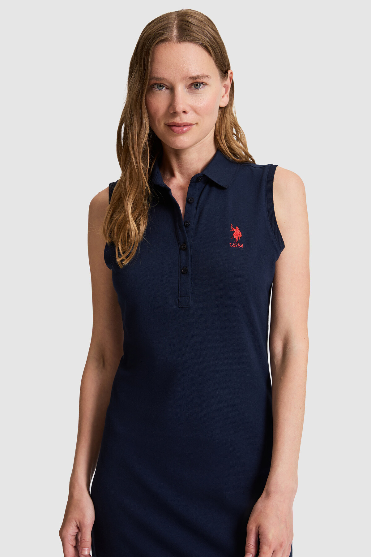 U.S. Polo Assn.  Kadın Lacivert Polo Yaka Örme Elbise 50323571-VR033 - Görsel 2