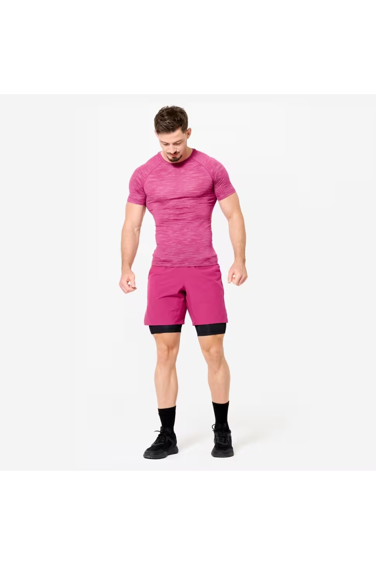 شلوارک ورزشی مردانه دو در یک دکاتلون شورت ورزشی Decathlon