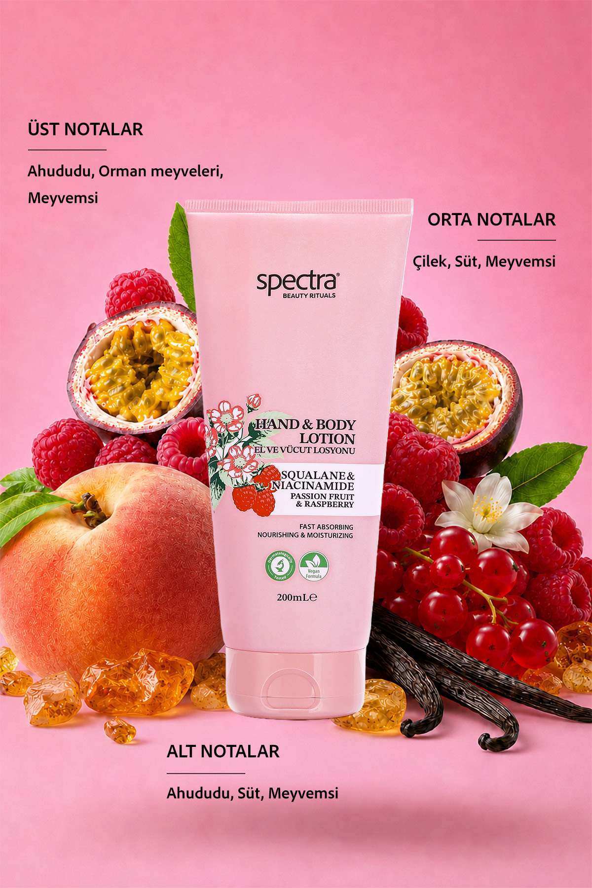 Nemlendirici ve Canlandırıcı Vegan El ve Vücut Losyonu -Raspberry&Passion Fruit- 200 ML — ece86c0a-1508-518b-a2e8-8b5ce7c9c05c — تصویر 4 از 8
