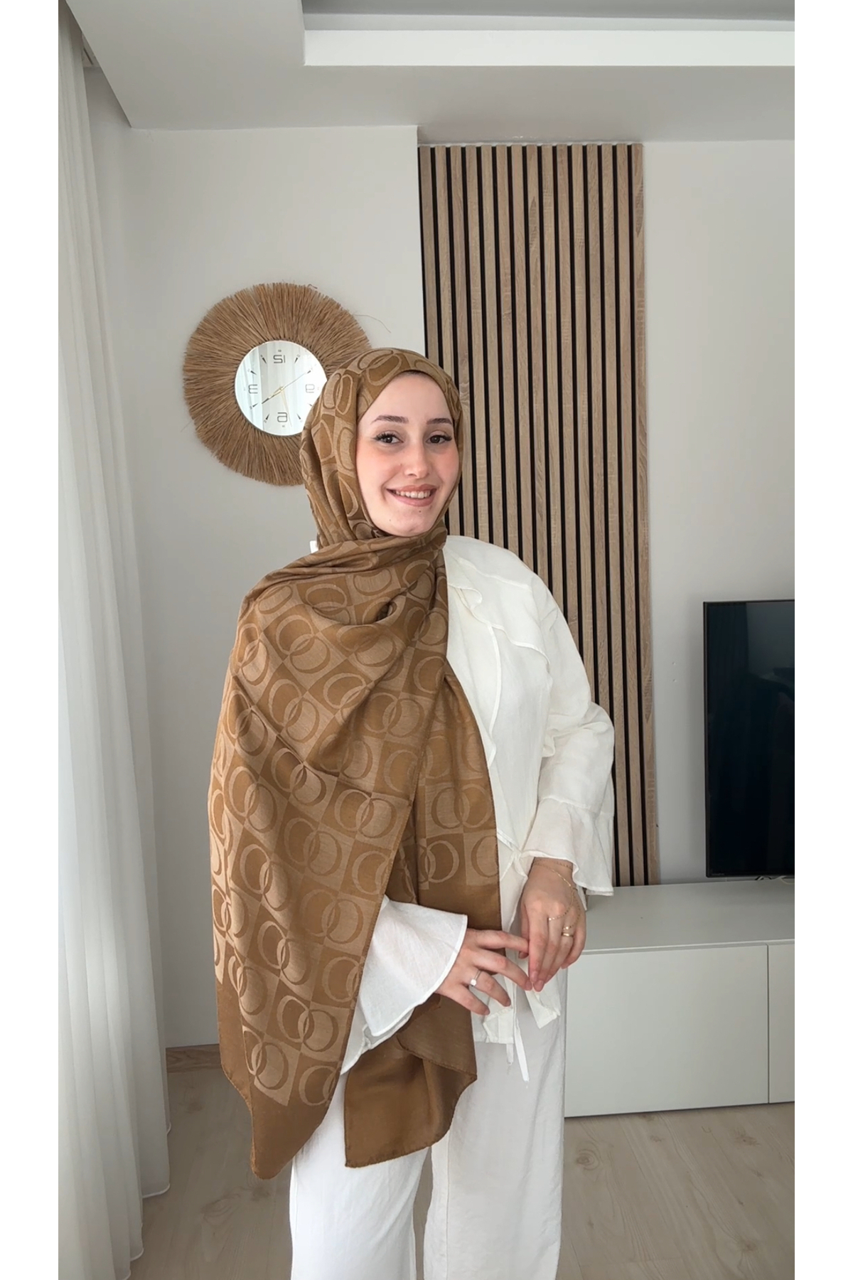 Bd Halka Desen Muadil Pamuklu Şal