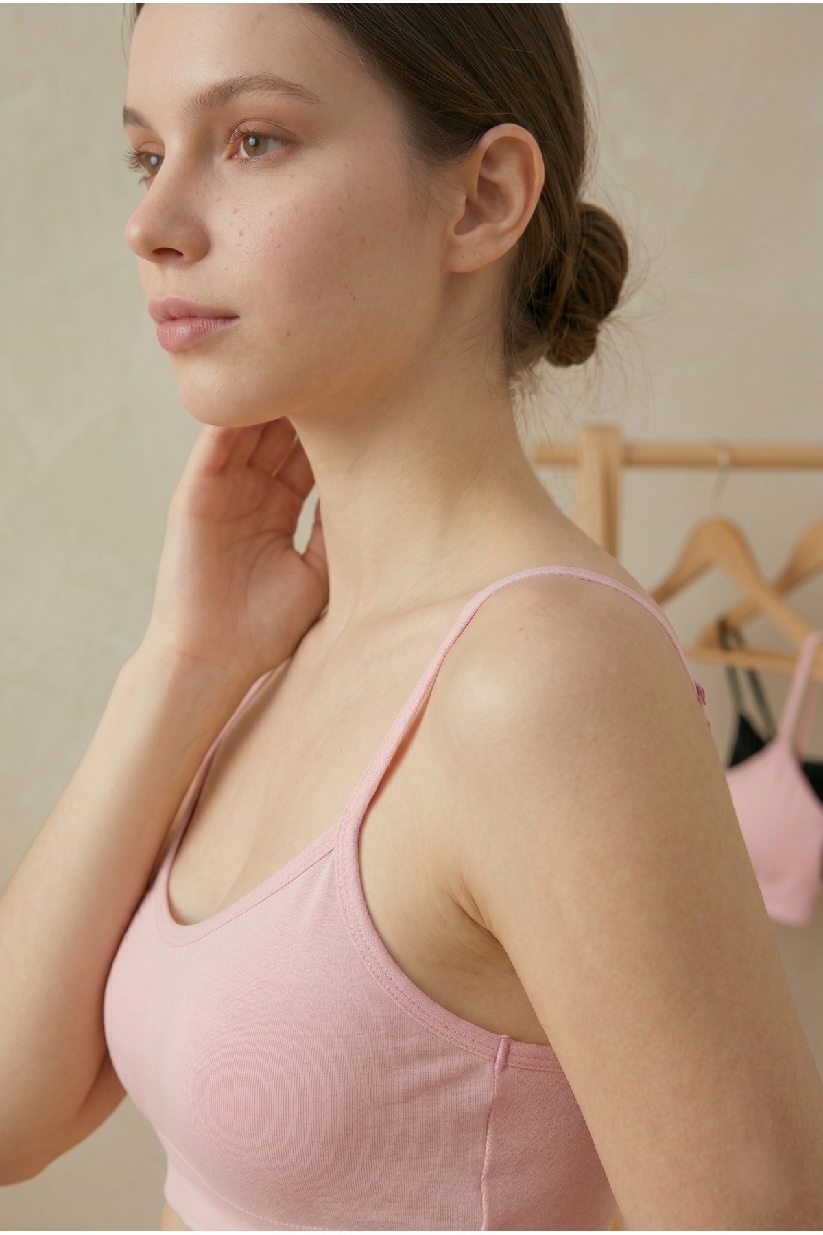 underwear bodyway 3'lü Set Pedli Pamuklu Bralet - Telsiz İnce Askılı Uyku ve Günlük Konfor Sporcu Büstiyeri görsel 3
