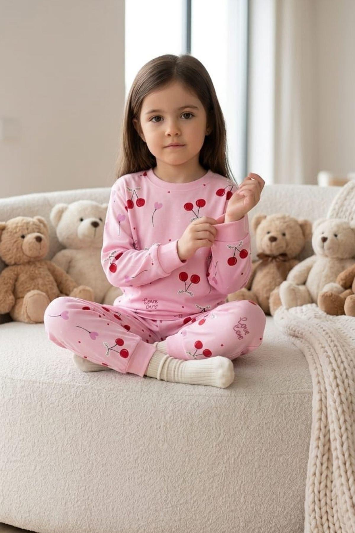 Pina Kids Girl's Cotton Patterned Pajama Set Tkm1018
