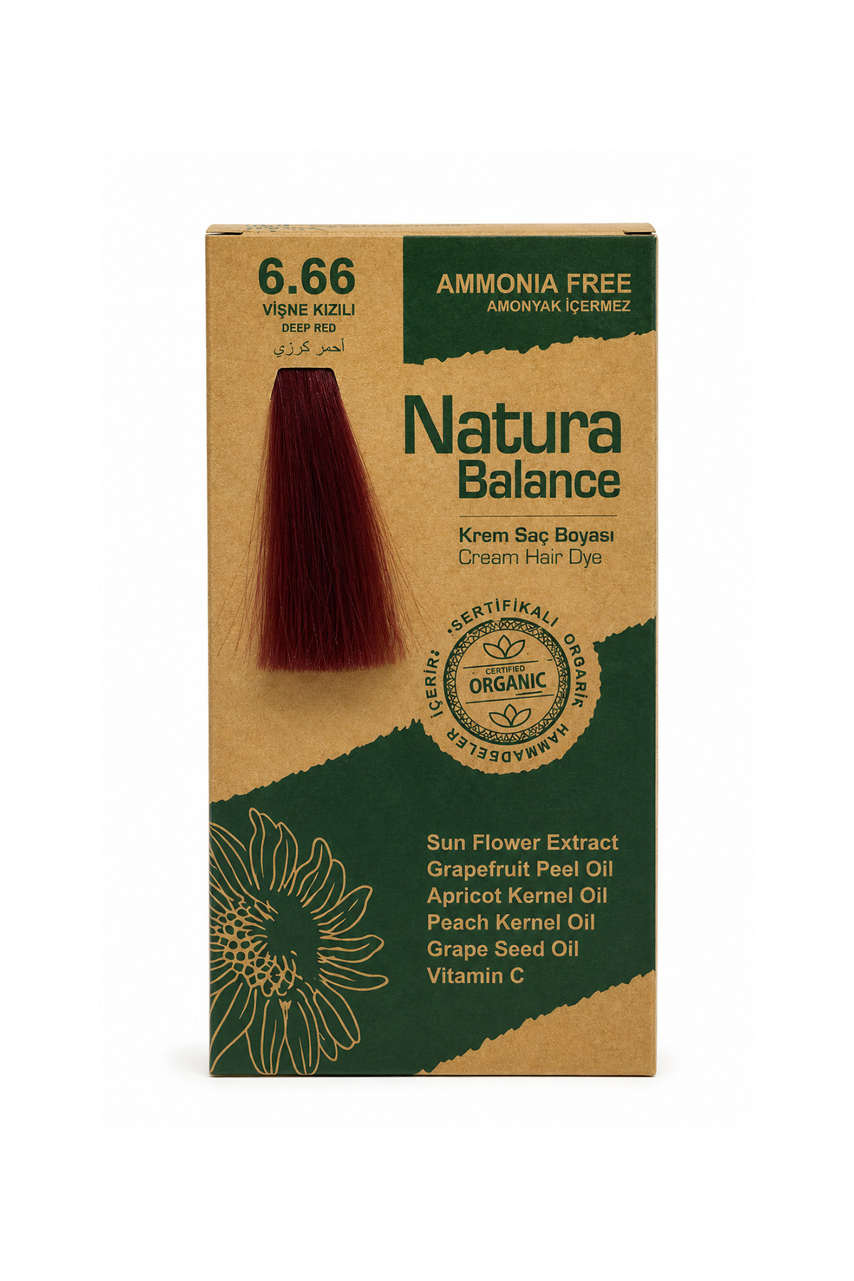 Natura Balance Vişne Kızılı 6.66 Krem Saç Boyası — رنگارنگ naturabalance