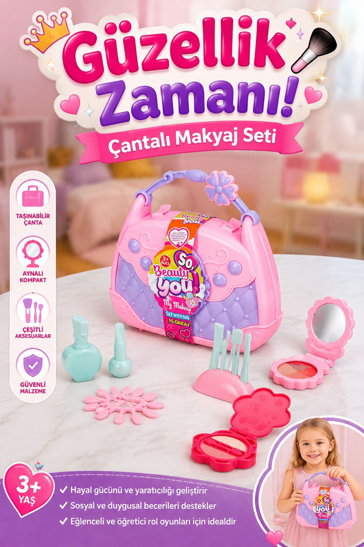 コレサワ CD7枚セット！ craftivio Eğitici Çantalı Kız Çocuk Oyuncak Makyaj Seti 3+ Yaş (20