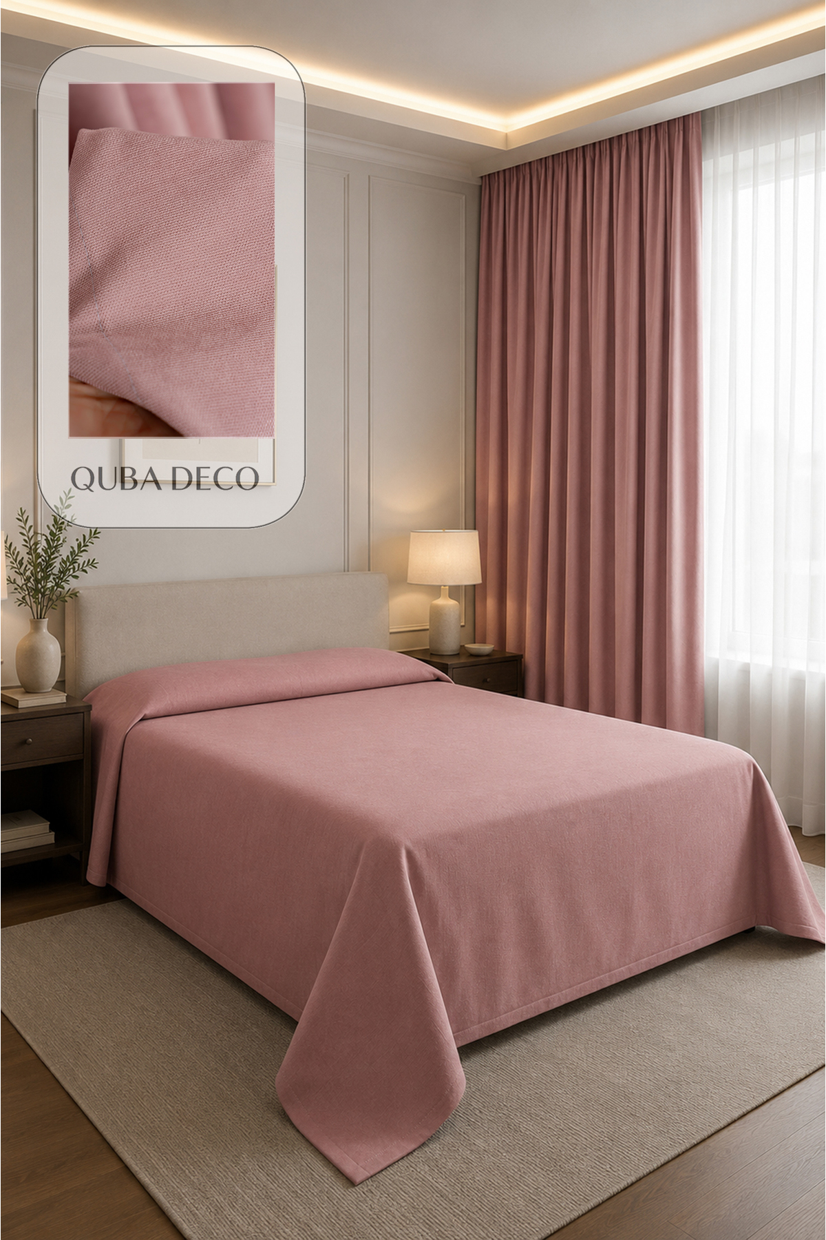 Velvet Textured Double Single Floor Island Bedspread Bedroom Nursery Guest Room