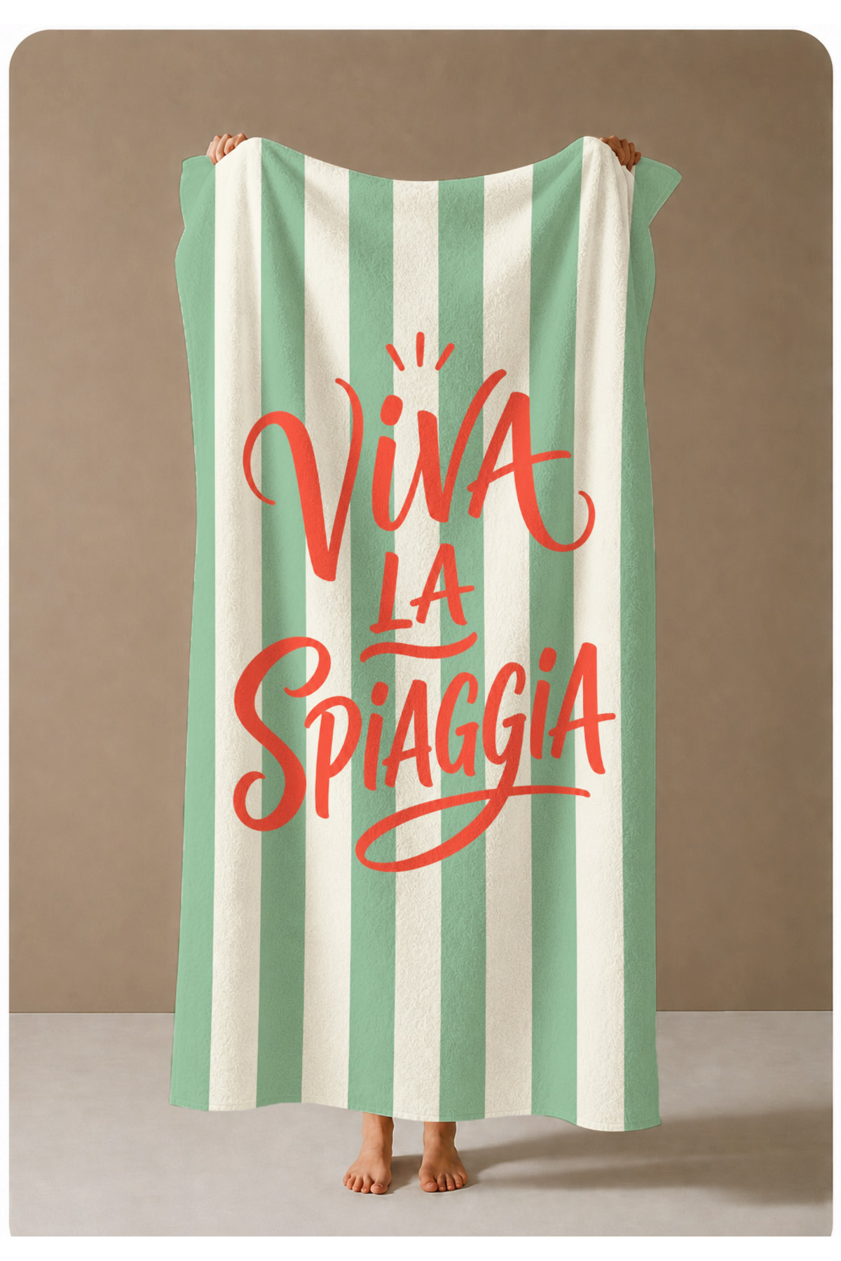 Green Ribbon Beach Textured 70x150 Beach Towel