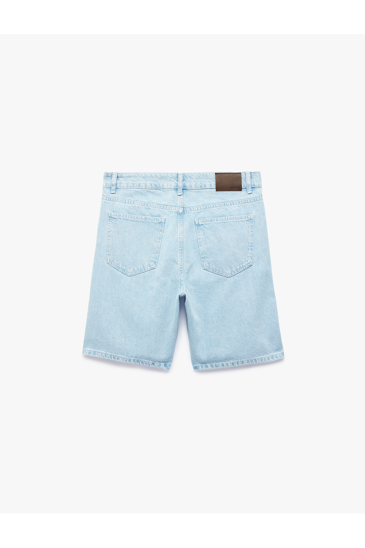 Koton Normal Bel Pamuklu Bermuda Straight Fit Jean Şort görsel 4