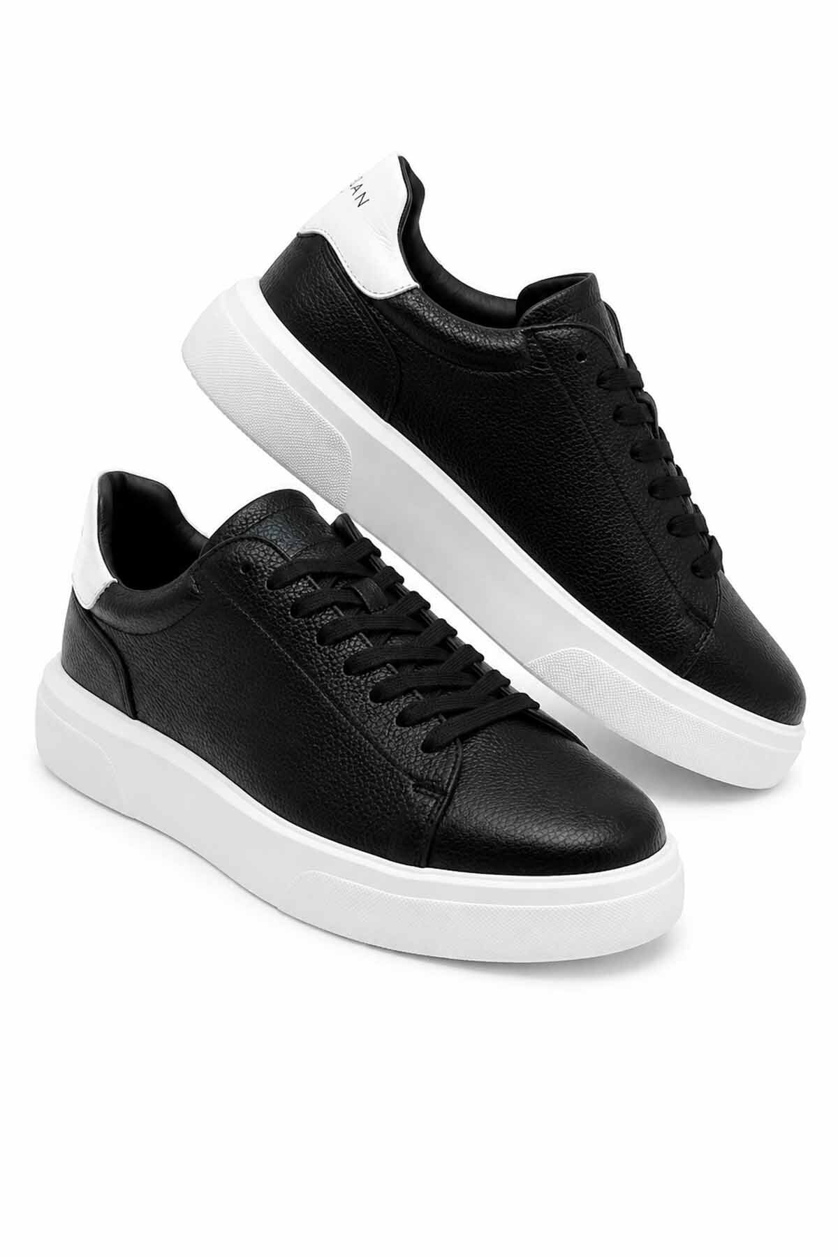 Lufian Erkek Sneaker Siyah Hakiki Deri Günlük Ayakkabı Rahat Yürüyüş Casual görsel 2