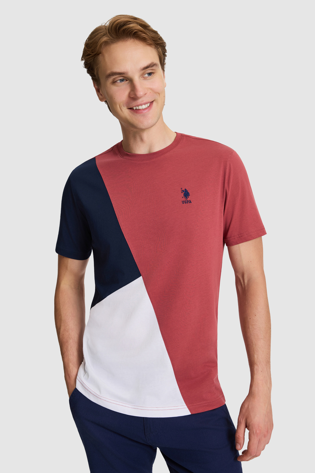 U.S. Polo Assn. Men's Cherry Regular Fit Crew Neck T-Shirt 50326945-Vr223