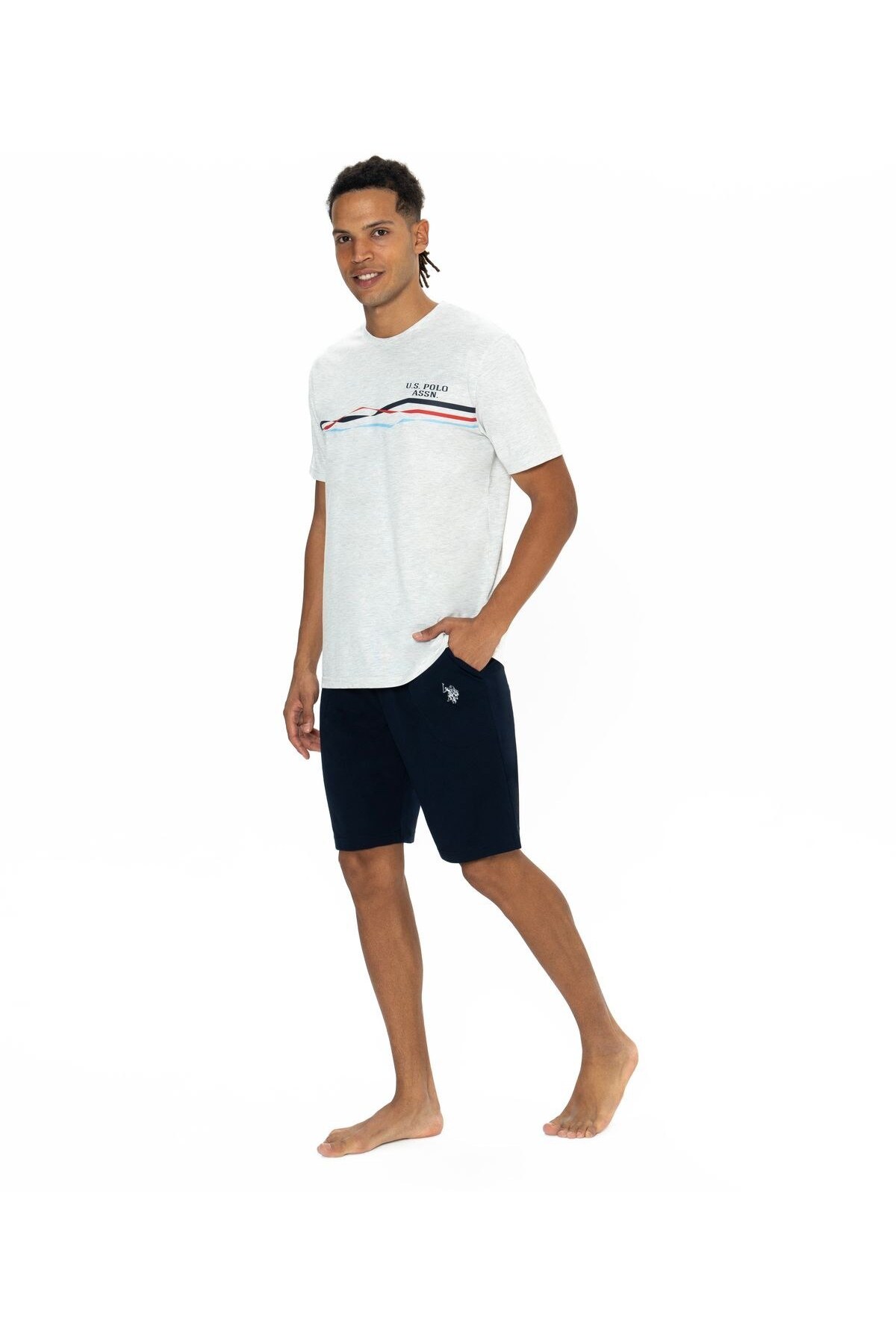 ست پیژامه و لباس خواب مردانه یقه گرد | یو اس پولو U.S. Polo Assn. TYC6E987397D85C3E22ED6B00 TR - تصویر 3
