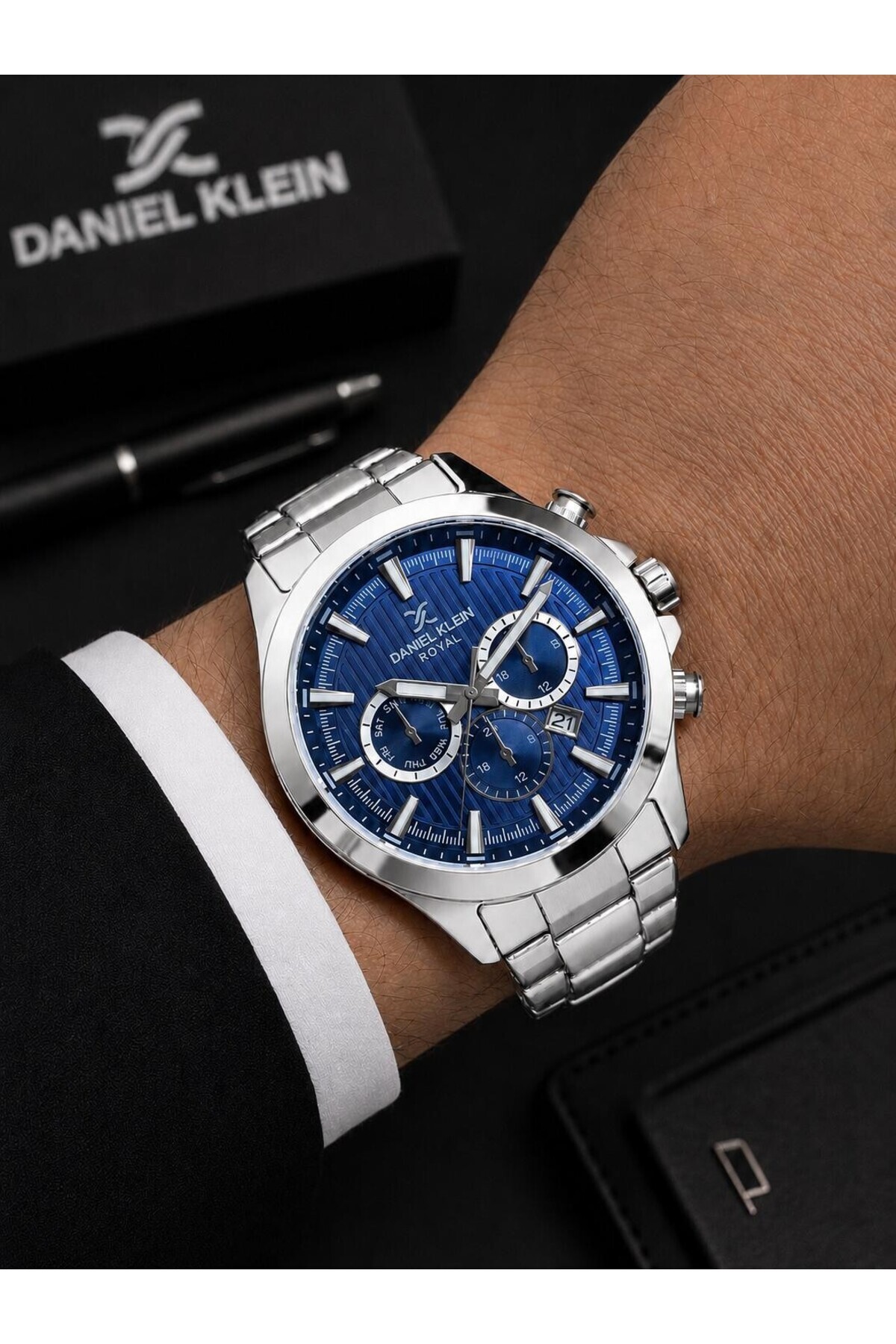 Daniel Klein Premium Çelik Kordon 2 Yıl Garantili 3 Atm Suya Dayanıklı Erkek Kol Saati EDK.R11095.3 görsel 3