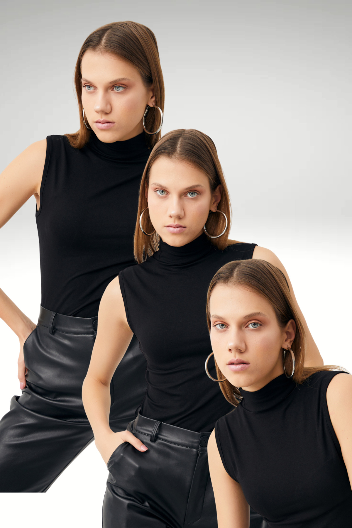Women's Black 3-Pack Sleeveless Bodysuit