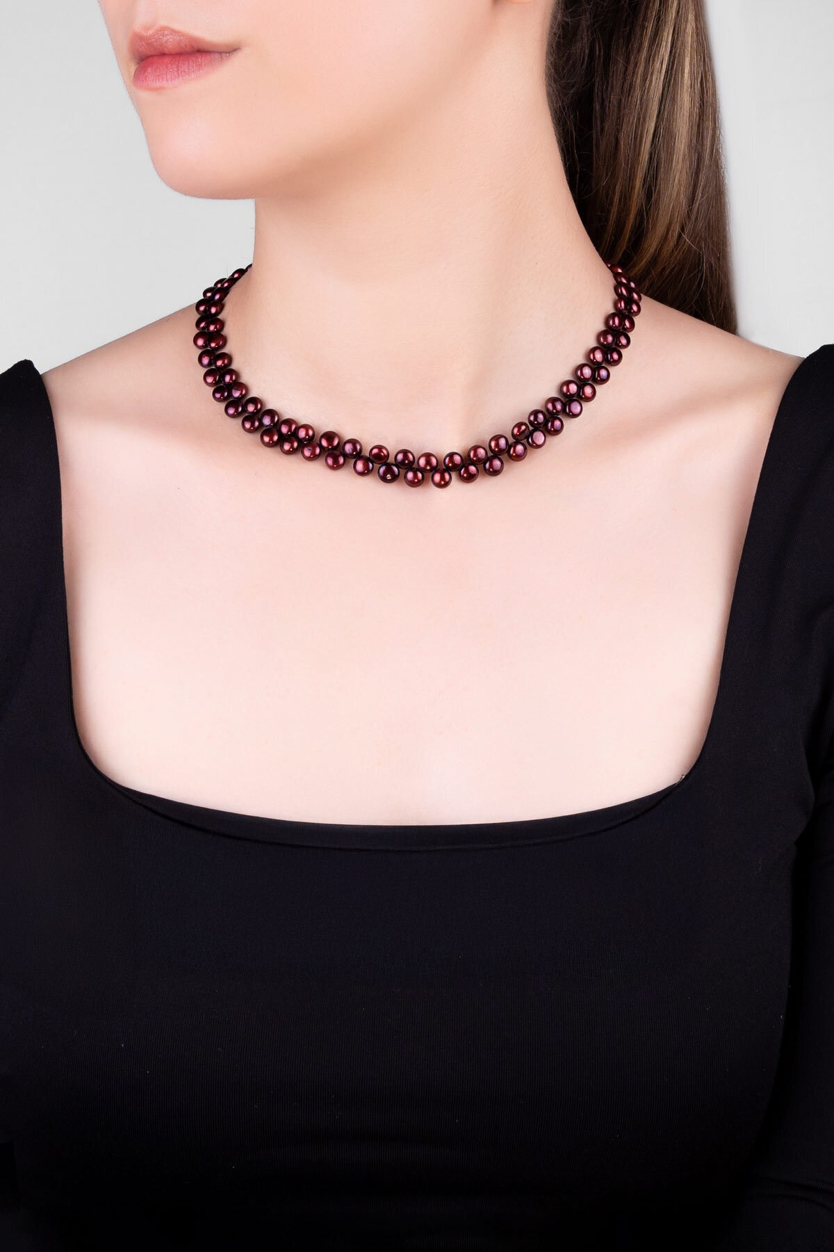 So CHIC... İnci Işıltısı 18 Ayar Sarı Altın Kaplama 45 Cm Gümüş Kolye görsel 3