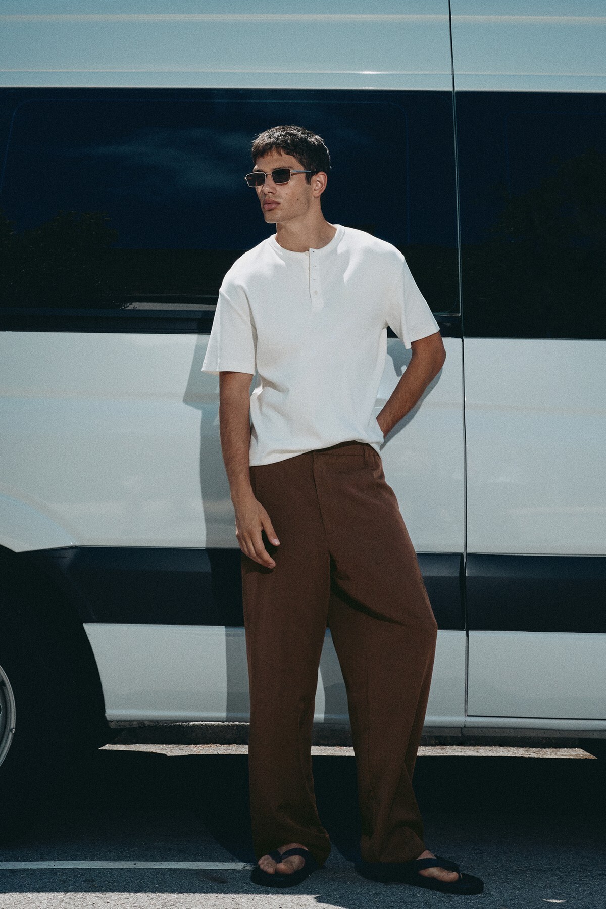 1_org_zoom شلوار Pull & Bear آهسته دوخت مناسب اورجینال - تصویر 1