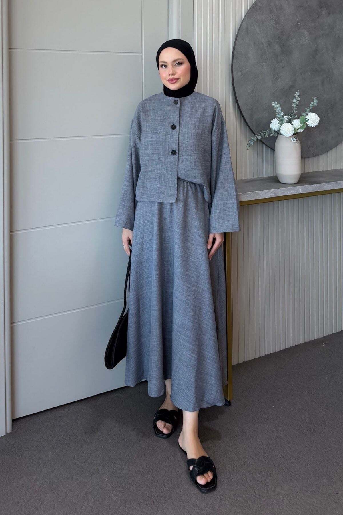 Hazamoda Ogga Skirt Suit Gray