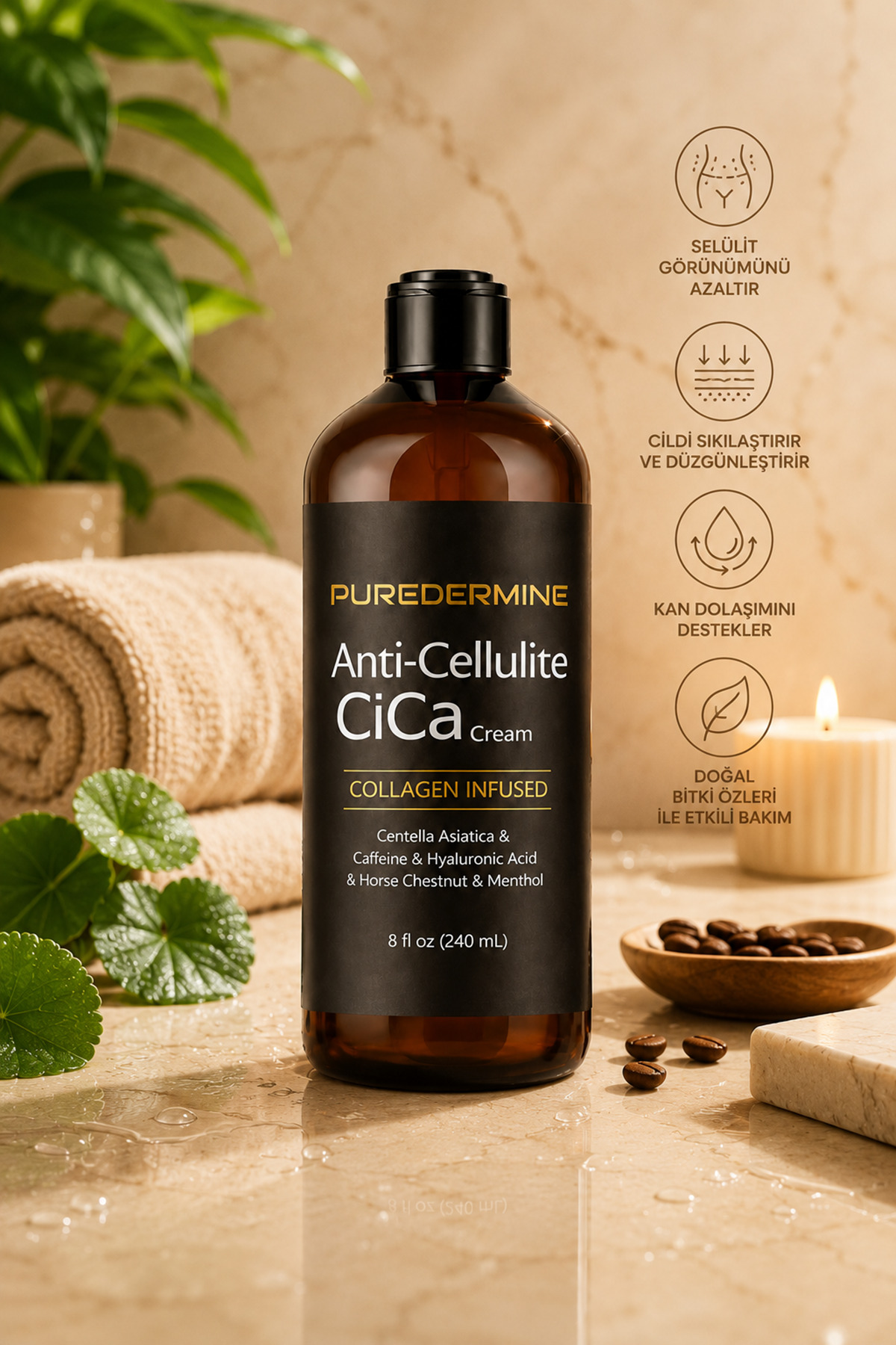 Selülit Görünümünü Azaltmaya Yardımcı, Cildi Daha Sıkı, Daha Pürüzsüz ve Daha Bakımlı Hissettiren Yoğun Nemlendirici Anti-Cellulite Cica Cream — gnvv4 — تصویر 4 از 7