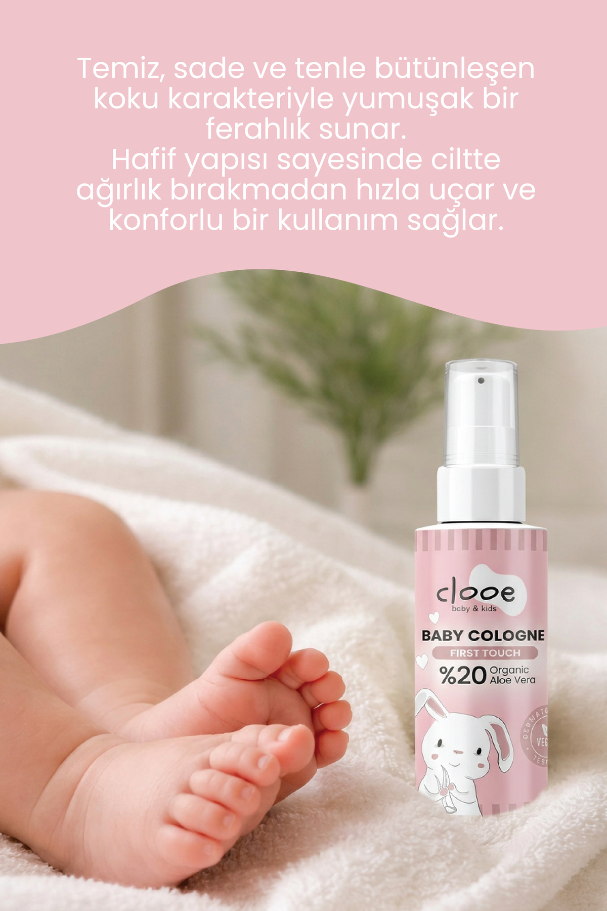 2'li Bebek Kolonyası First Touch 40 ml - Temiz Çarşaf Esintili - Organik Aloe Vera Özlü — PKA058 — تصویر 4 از 4