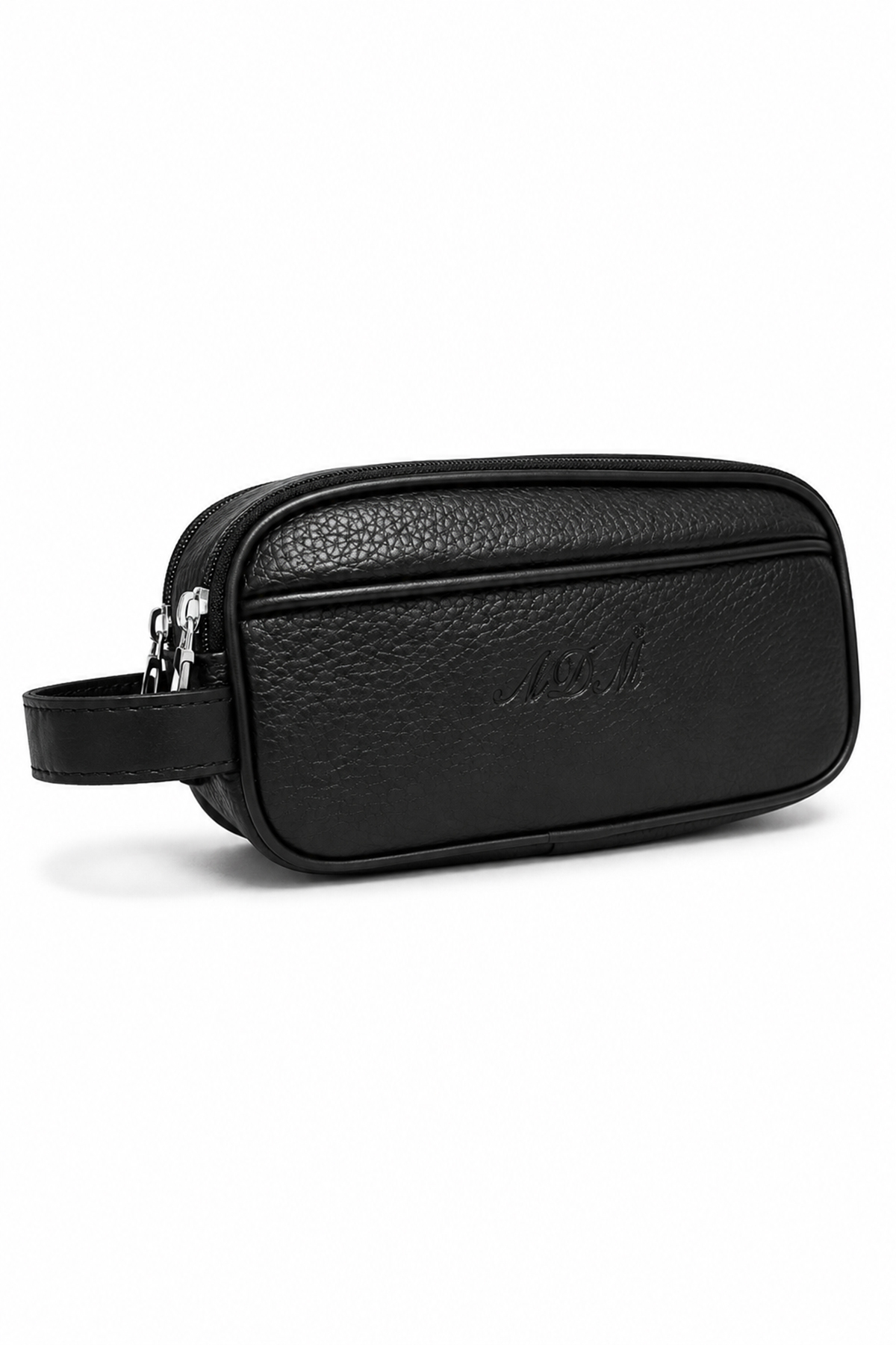 VIATOX AR-01 Erkek Siyah Suya Dayanıklı Suni Vegan Deri Traşlık Bakım Seyahat El Çantası Portföy/clutch SİY görsel 5