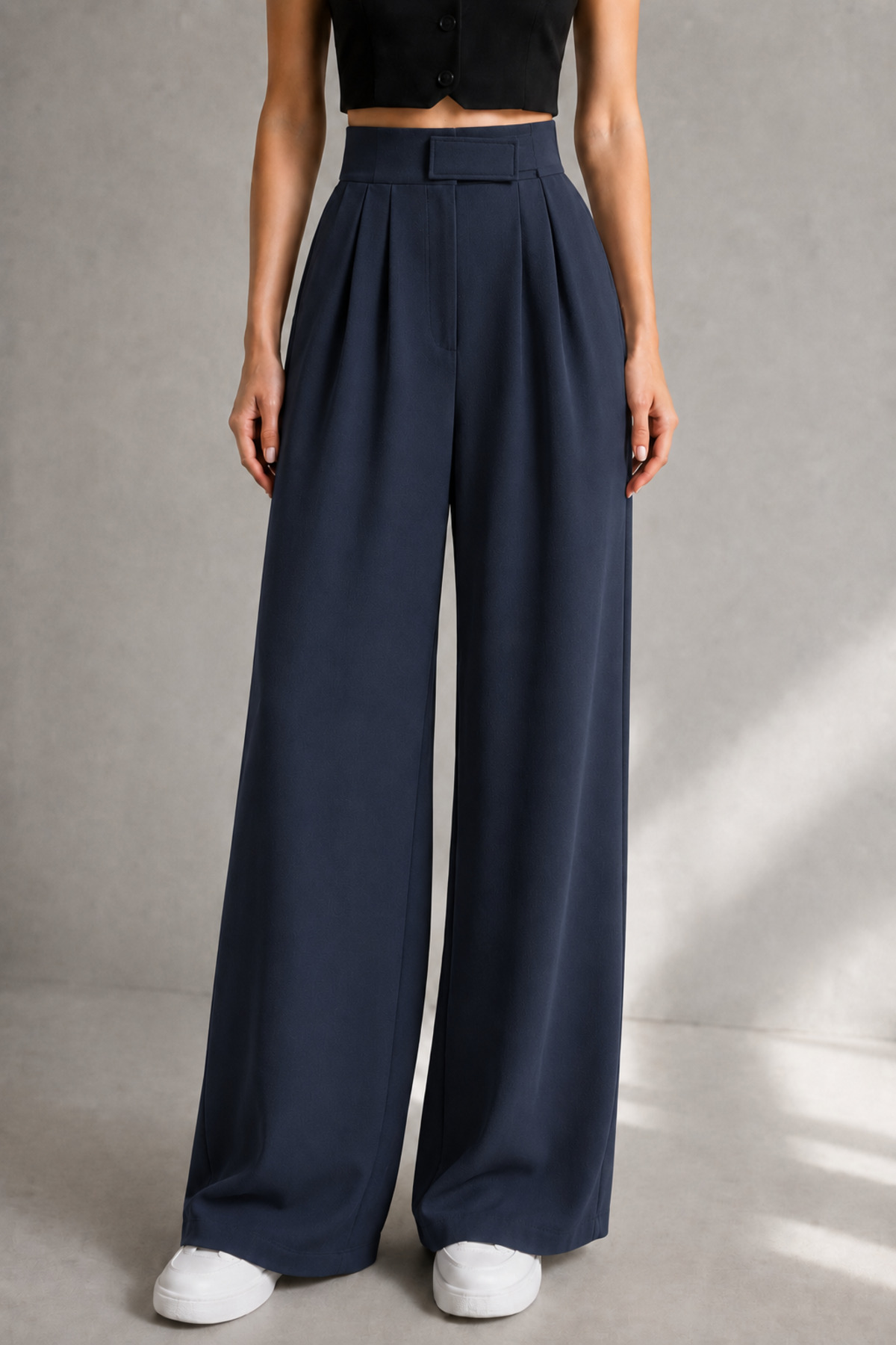 Women's Velcro High Waist Wide Leg Palazzo Pants