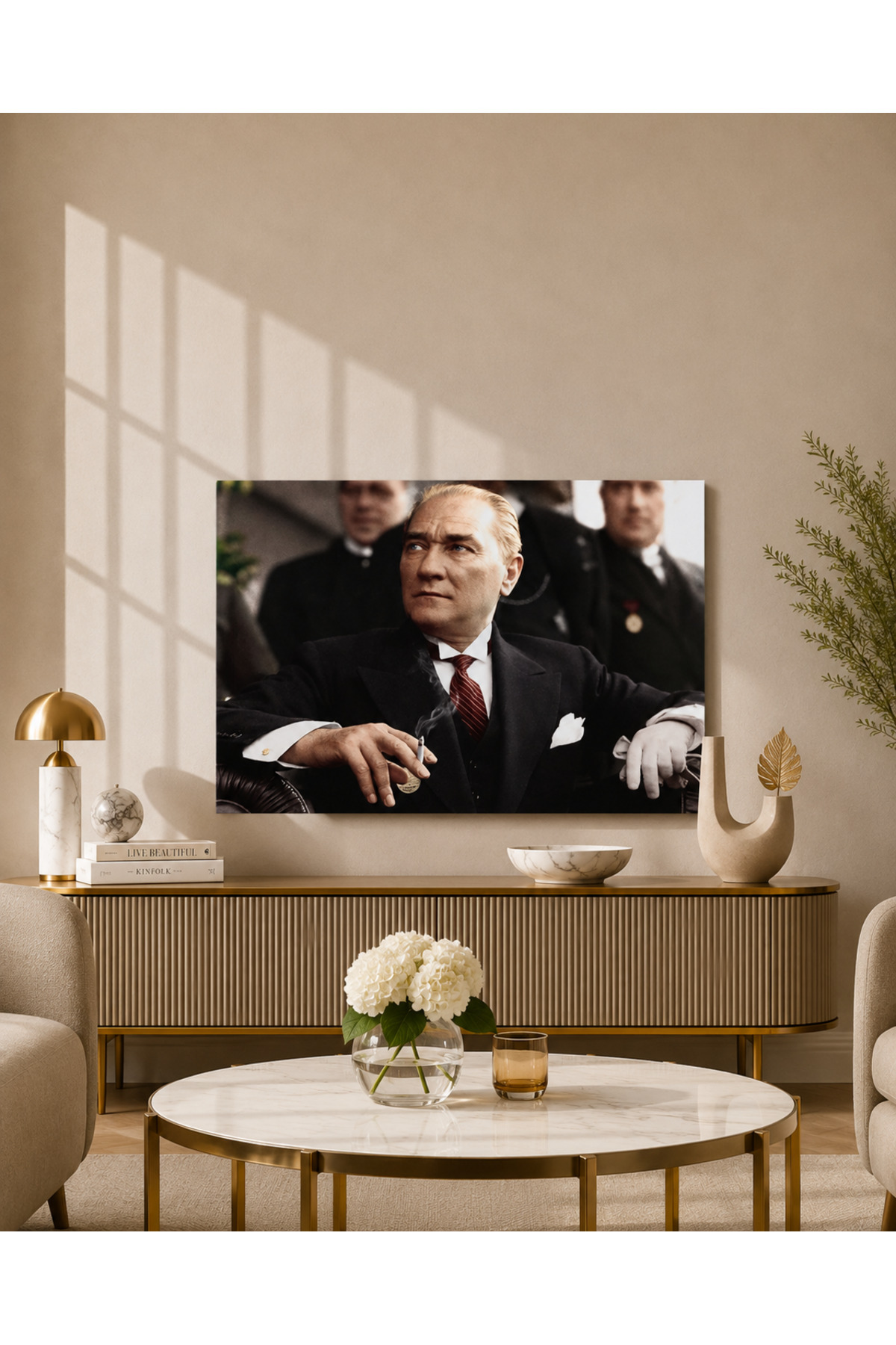 MDF Tablo Mustafa Kemal Atatürk Portresi – Renkli Tarihi Temalı Ev ve Ofis Duvar Dekorasyonu