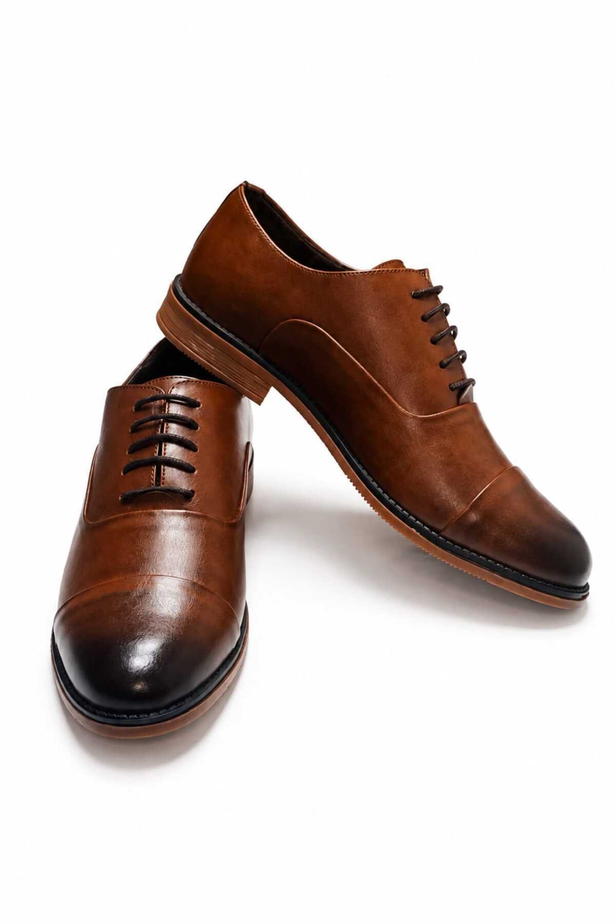 KİNGLE Milano Cap Toe Klasik Erkek Ayakkabı, Taba 2265 görsel 3