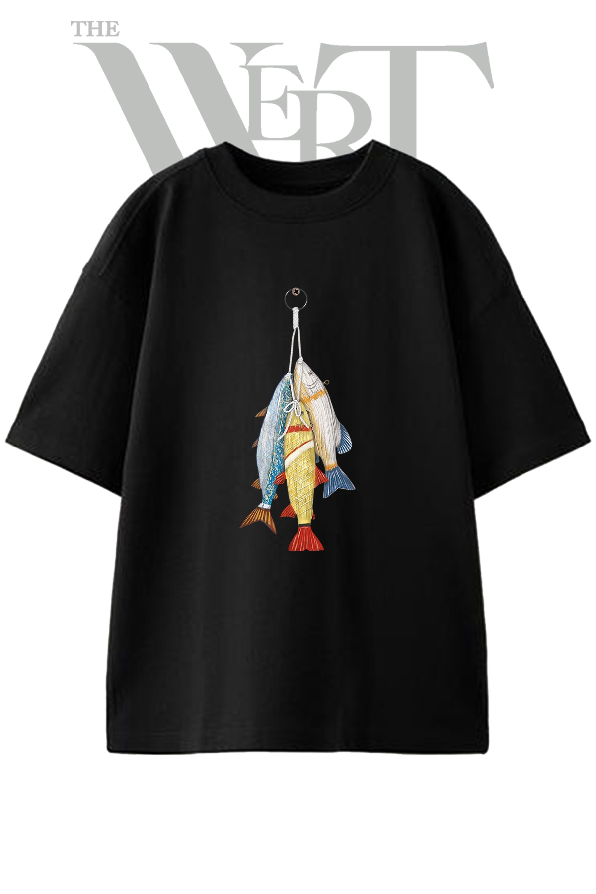 THEWERT Balik Susu Design Printed Unisex Black Oversize T-Shirt