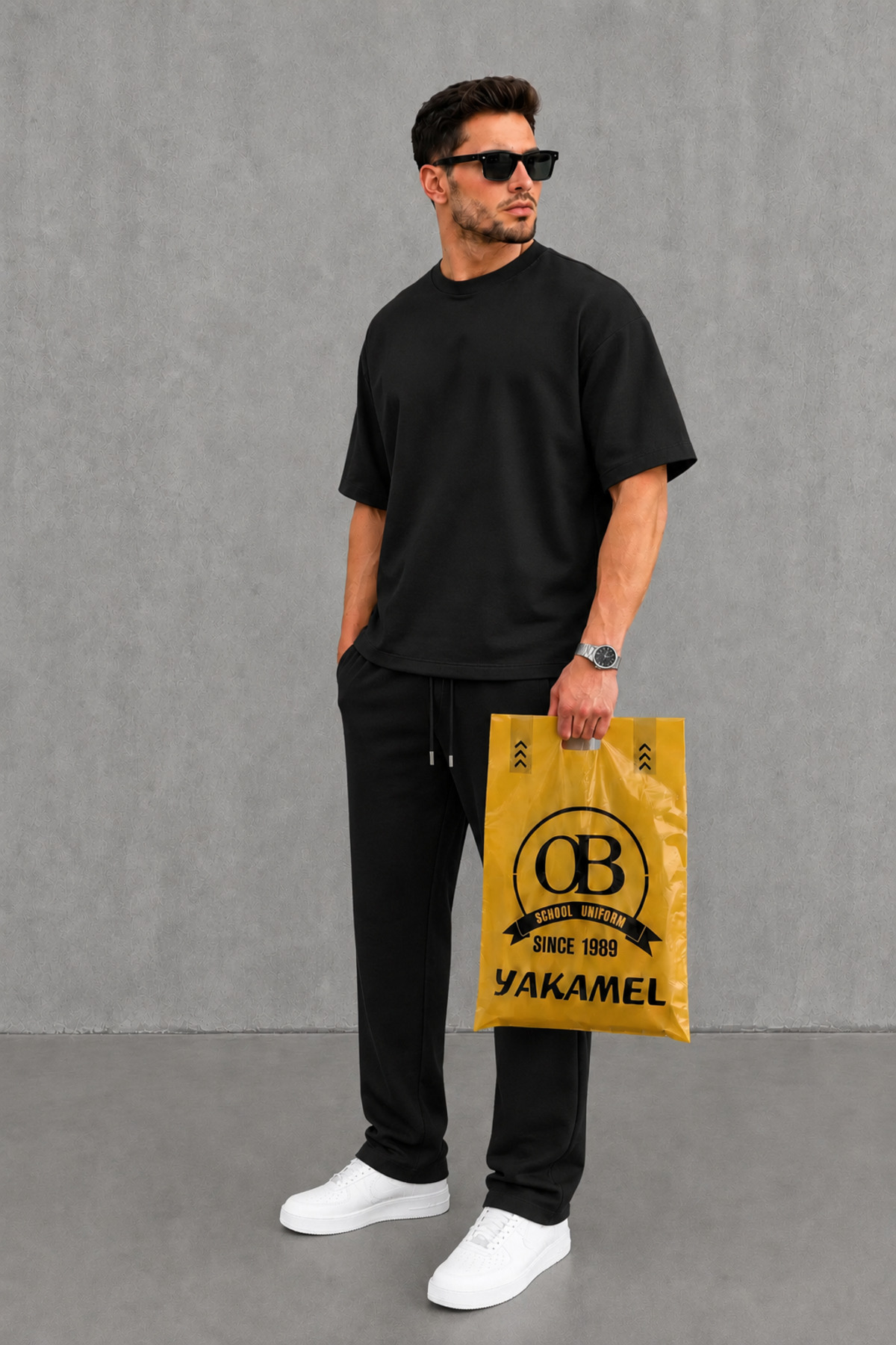 Oversize Salaş Kesim Premium Takım Kombin Rahat Kalıp Unisex İkili Takım — مشکی etkpbrn8 — تصویر 3 از 3