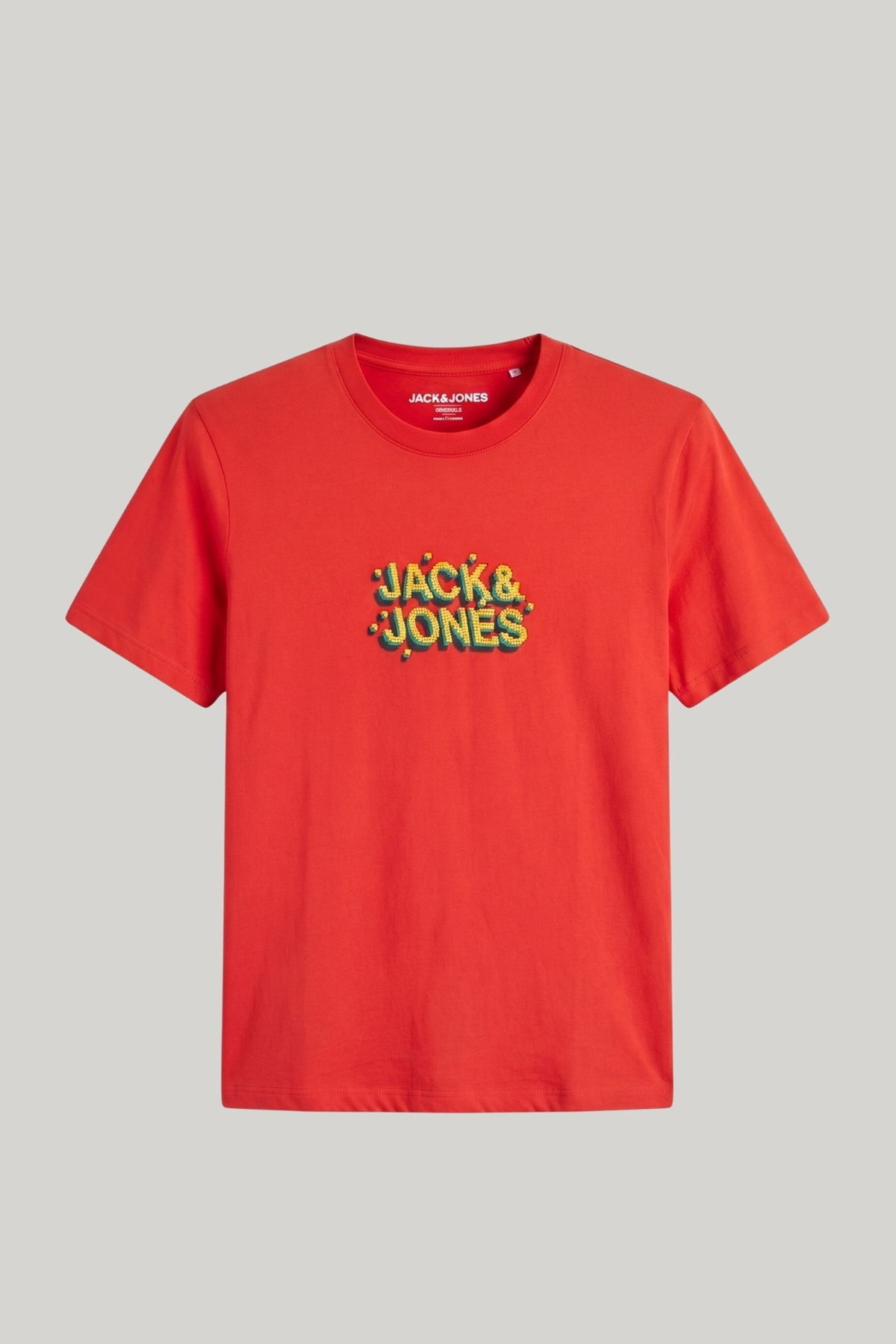 تی‌شرت یقه گرد طرح‌دار مردانه - جعبه‌دار جک اند جونز تی شرت Jack & Jones