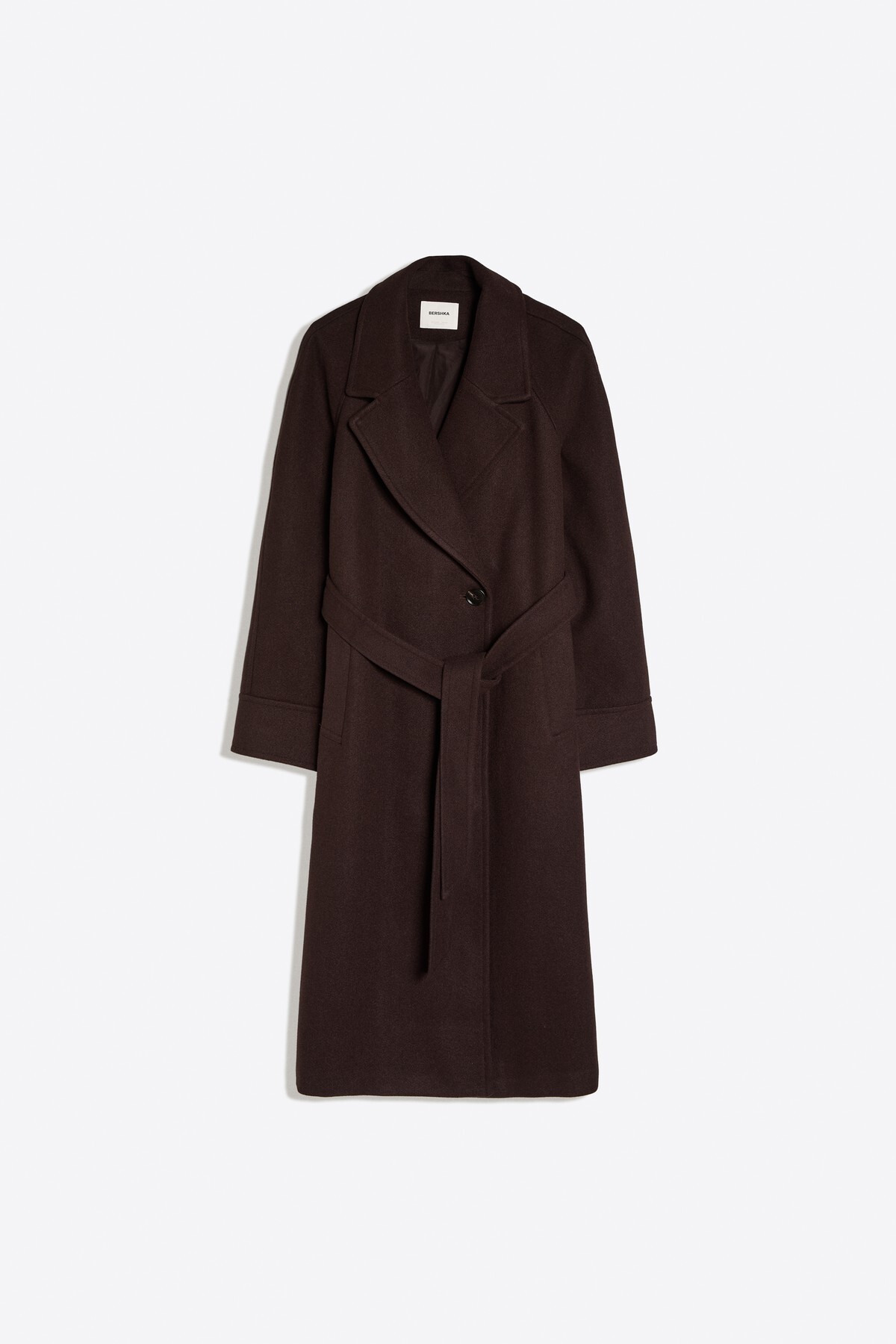 Bershka Soft touch kemerli uzun kaban görsel 2