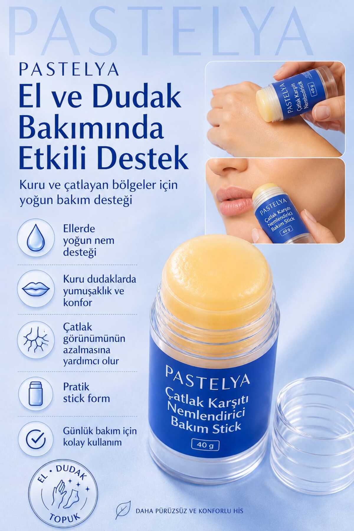 Çatlak Karşıtı Onarıcı Stick Krem - Nem Bariyeri Balm - MAVİ — BALMAVİ — تصویر 5 از 5