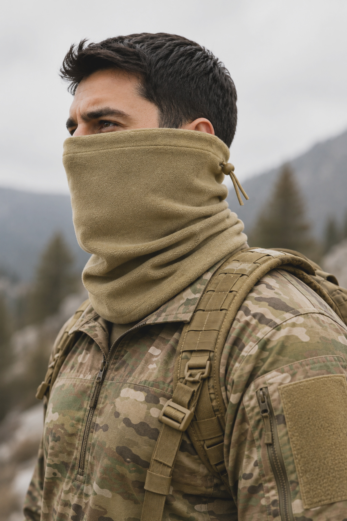 Alıç Asker Polar Boyunluk Bere 2'si 1 Arada– Ayarlanabilir İpli Polar Boyunluk, Bereye Dönüşebilen Çok Amaçlı Kışlık Boyun Koruyucu görsel 5