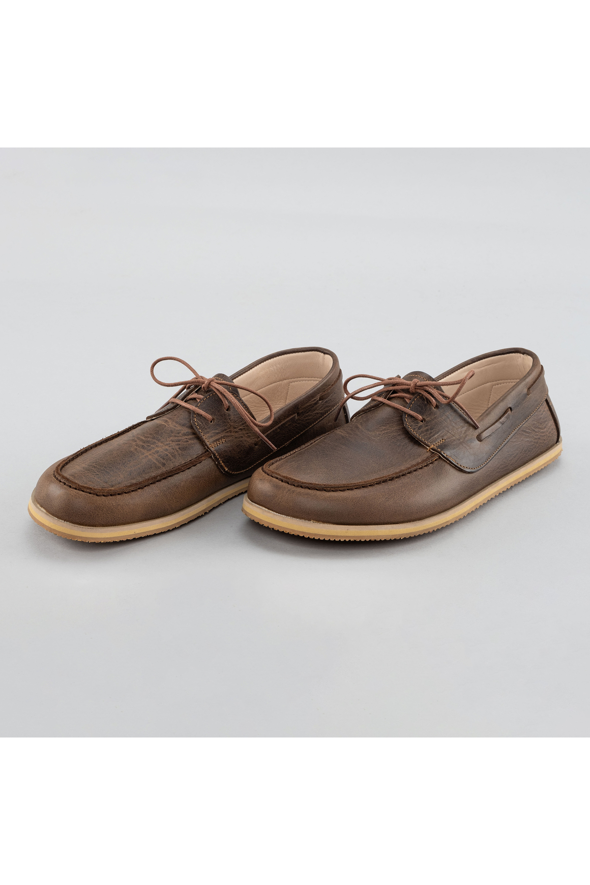 atlantishandmade Erkek Kahverengi Barefoot Deri Günlük Ayakkabı görsel 2