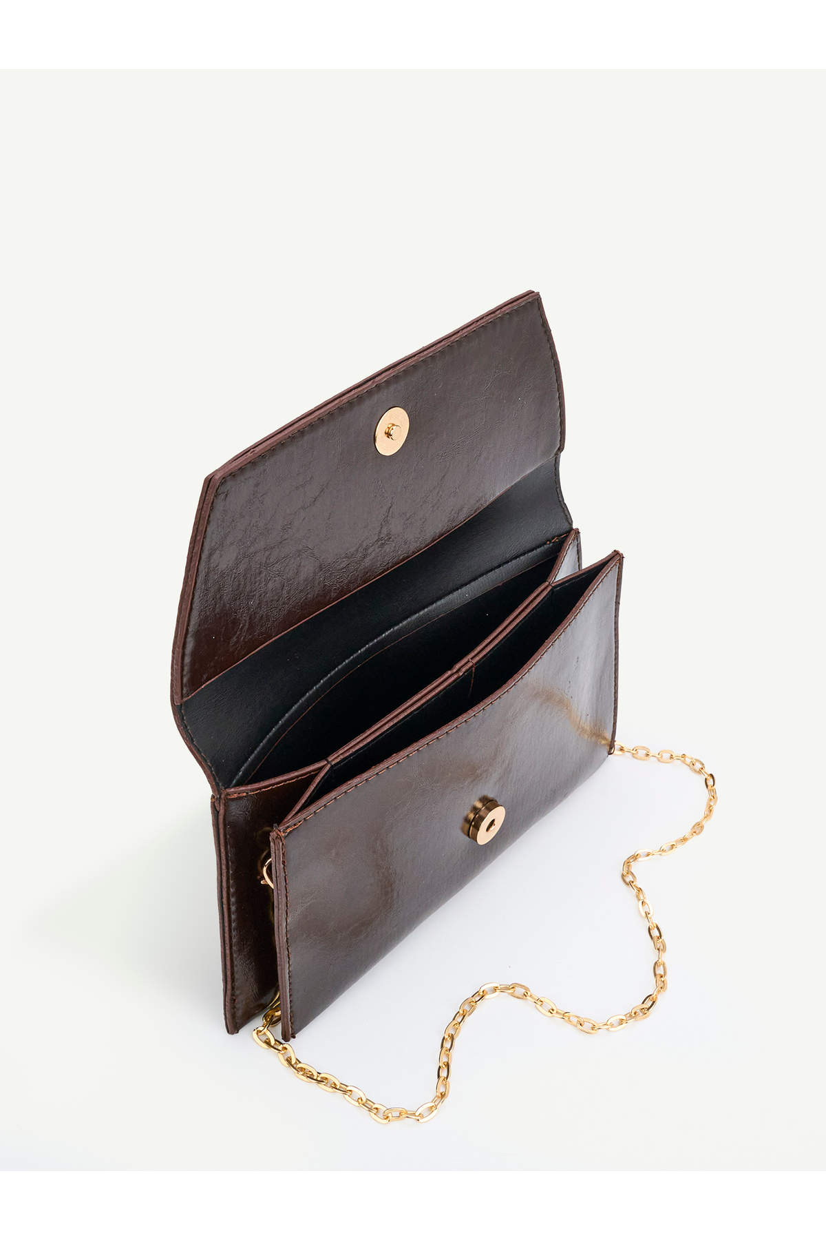 Nudia Sisi Zincir Askılı Mıknatıs Detaylı Zincir Askılı Kapaklı Kadın El ve Omuz Çantası, Şık Portföy Clutch görsel 3