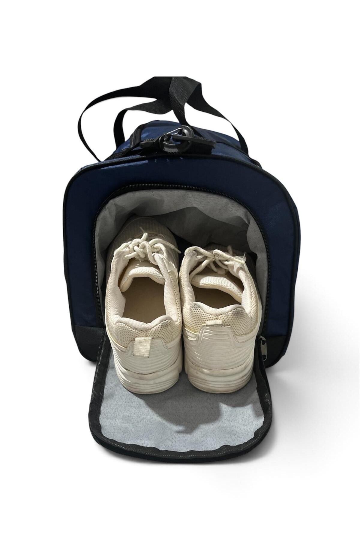 GreandBags Lacivert Ayakkabı Bölmeli A Kalite Geniş Hacimli Spor Çantası Seyehat Çantası GYM görsel 4