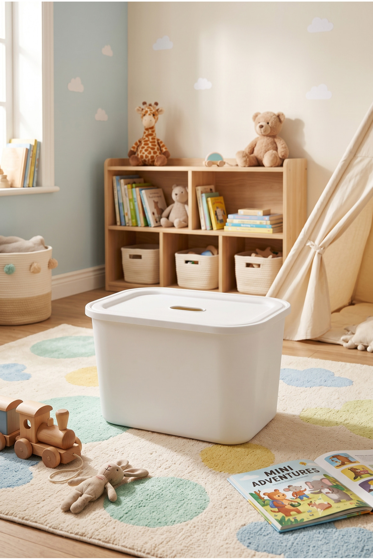 decosense Beyaz Kapaklı Ultra Küçük 8 Litre 30x20x20 cm