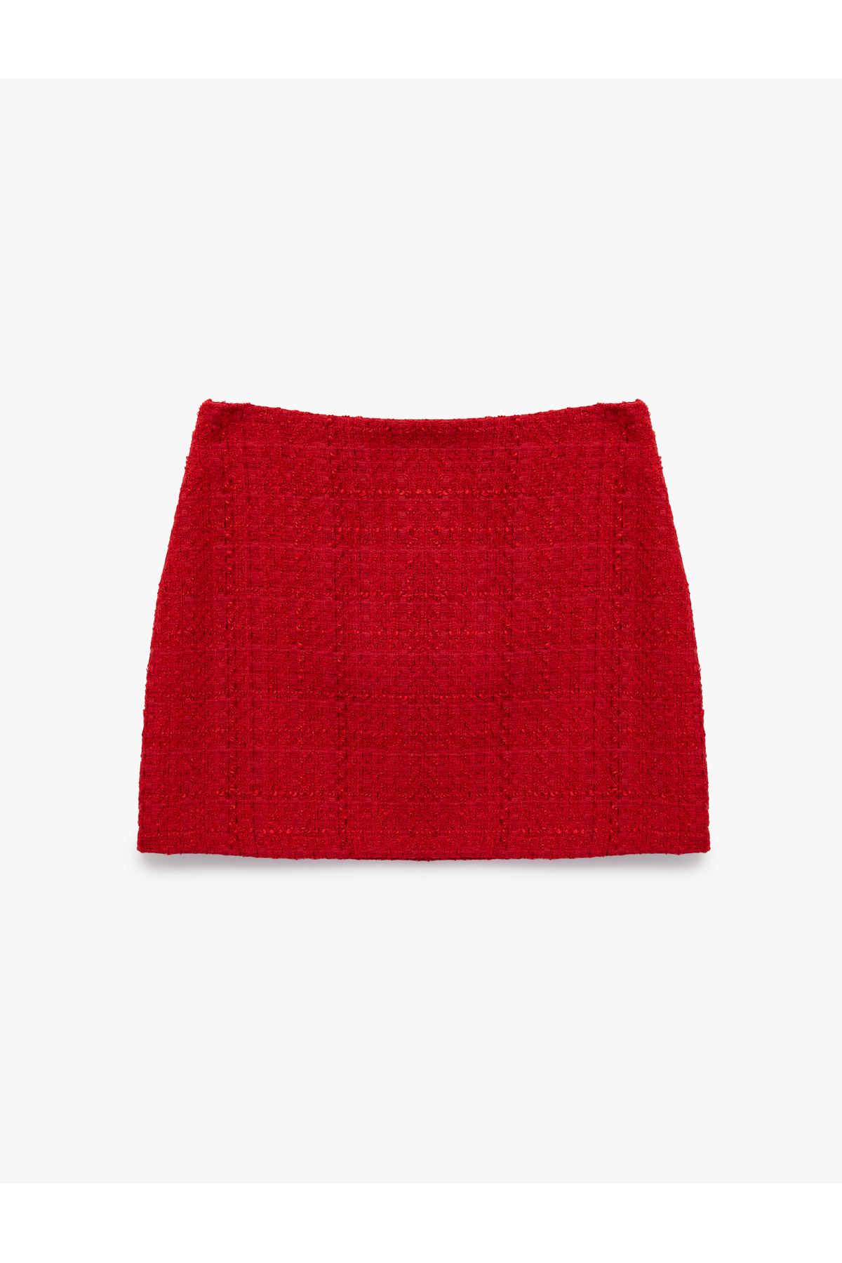 Koton Slim Fit A Kesim Tüvit Mini Etek görsel 5