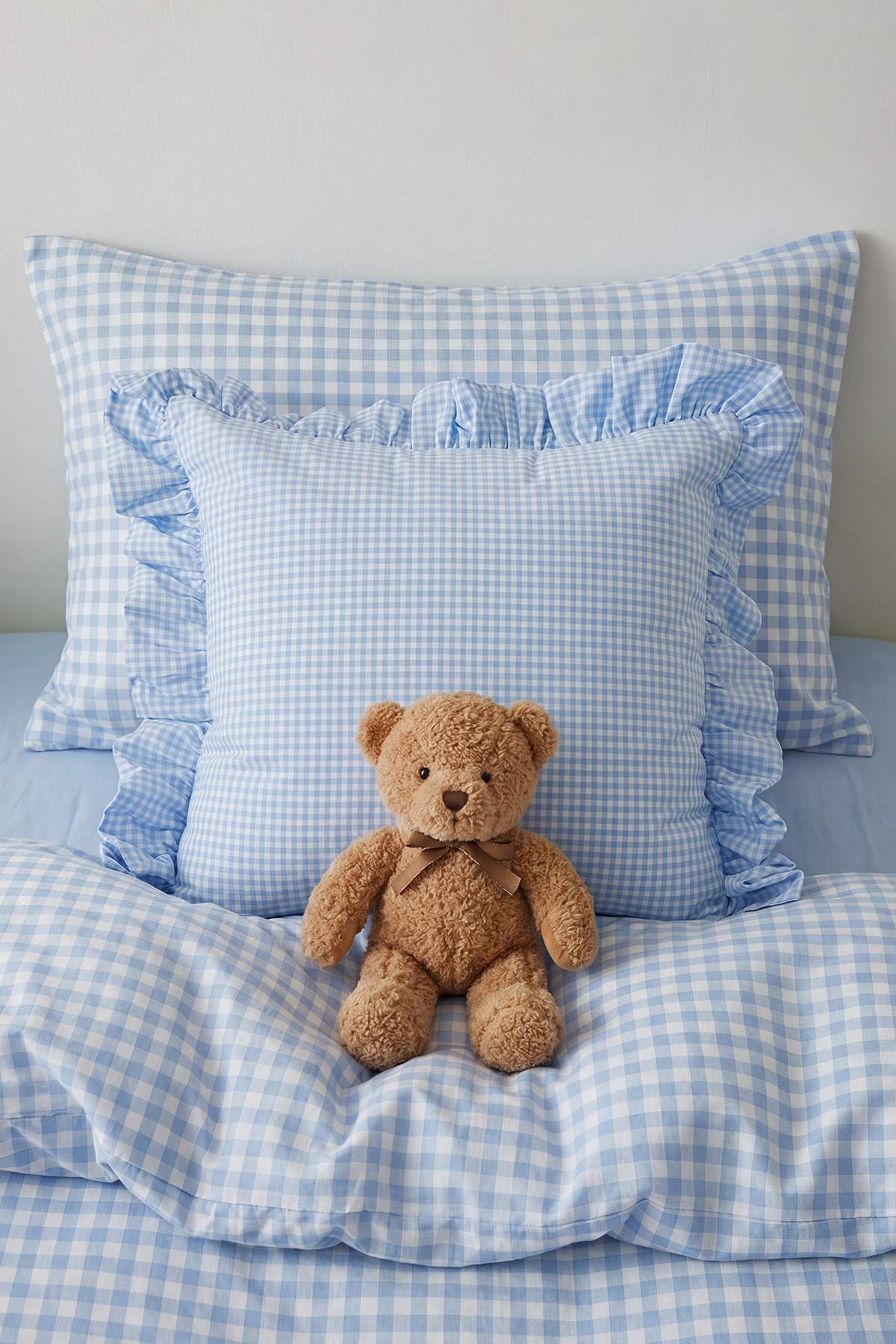 Trendyol Home Single Gingham Patterned Ruffled Unfilled Cushion Cover Tphss26Kkk00008