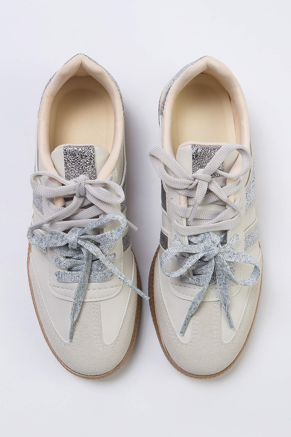 Trendyol Shoes Off-White Two-Tie Dual-Use Women's Retro Sneakers