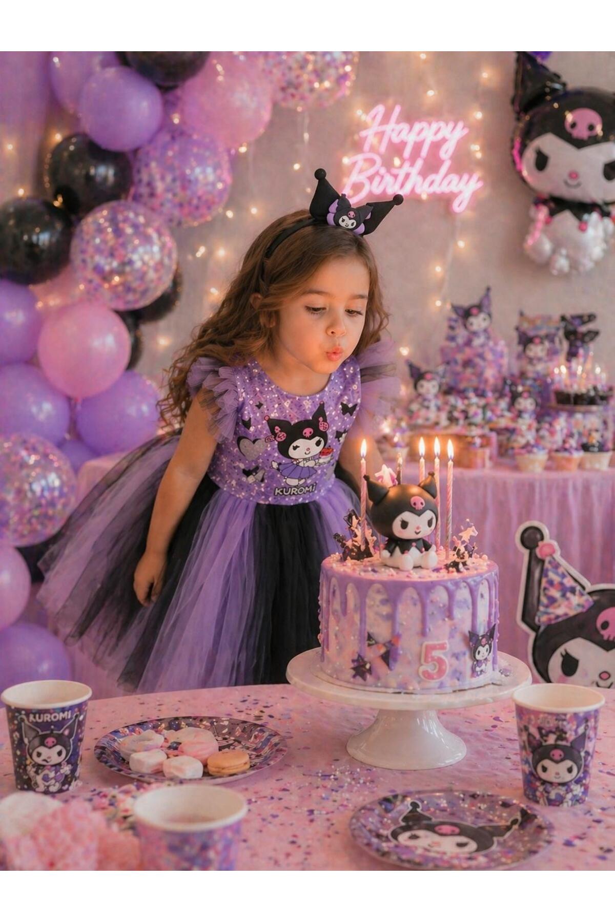 Lunas tekstil Fluffy Kuromi with a Crown and Tulle